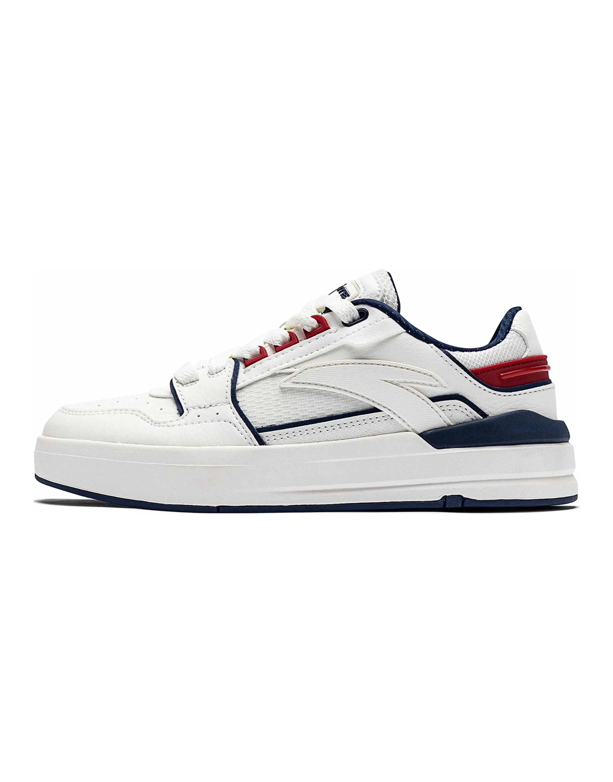 ANTA Life Collection Skateboard Shoes Women's Low-Top White Blue Red