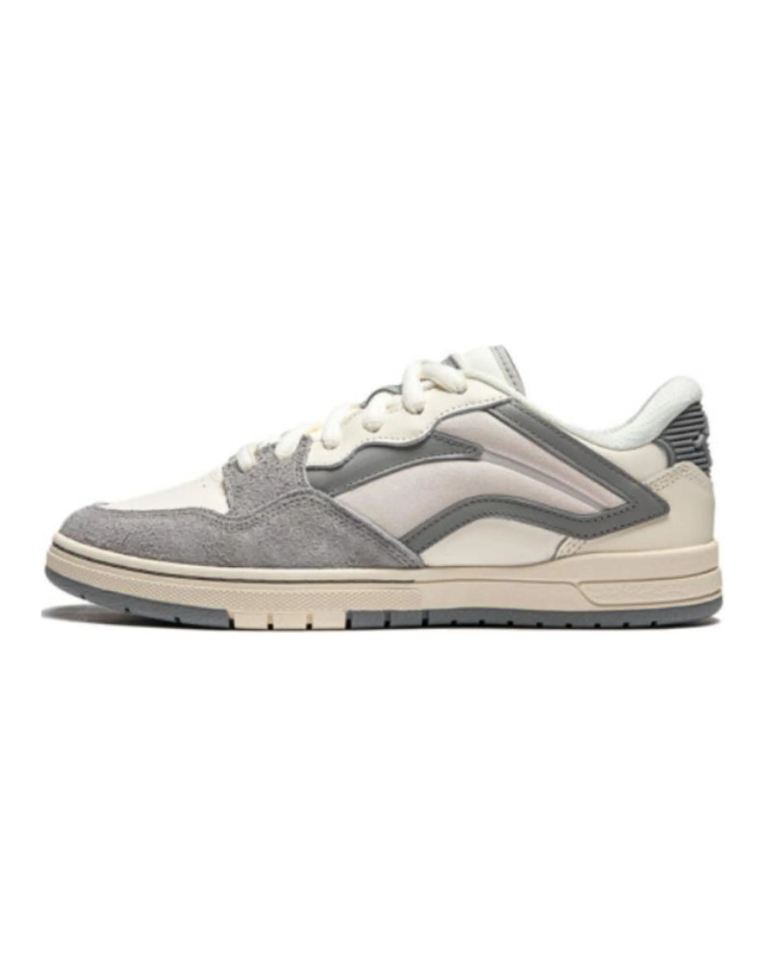 LiNing Anti-Slip Wear-Resistant Low-Top Skateboard Shoes Women's White Gray