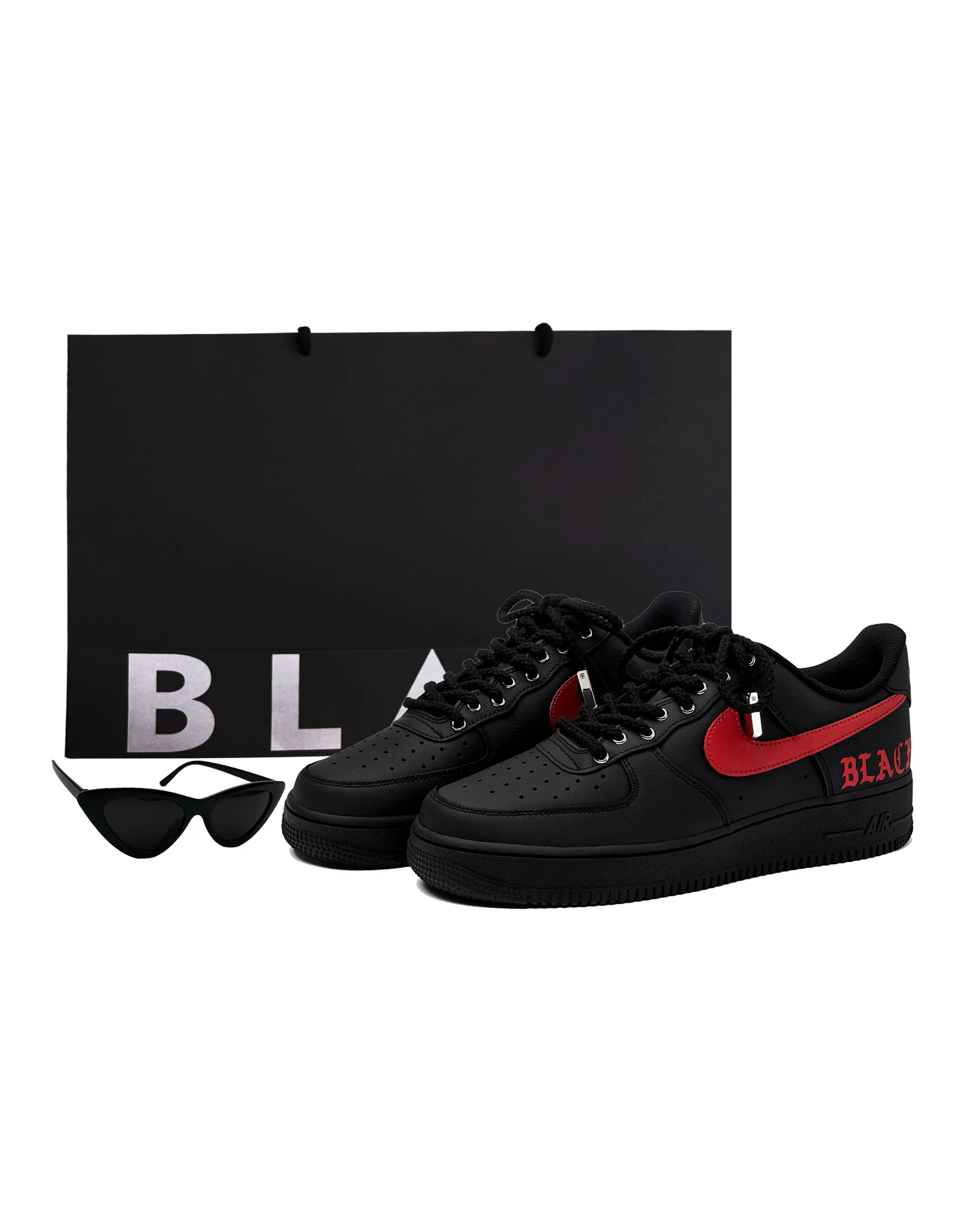 Nike Air Force 1 Skateboard Shoes Unisex Low-Top Black