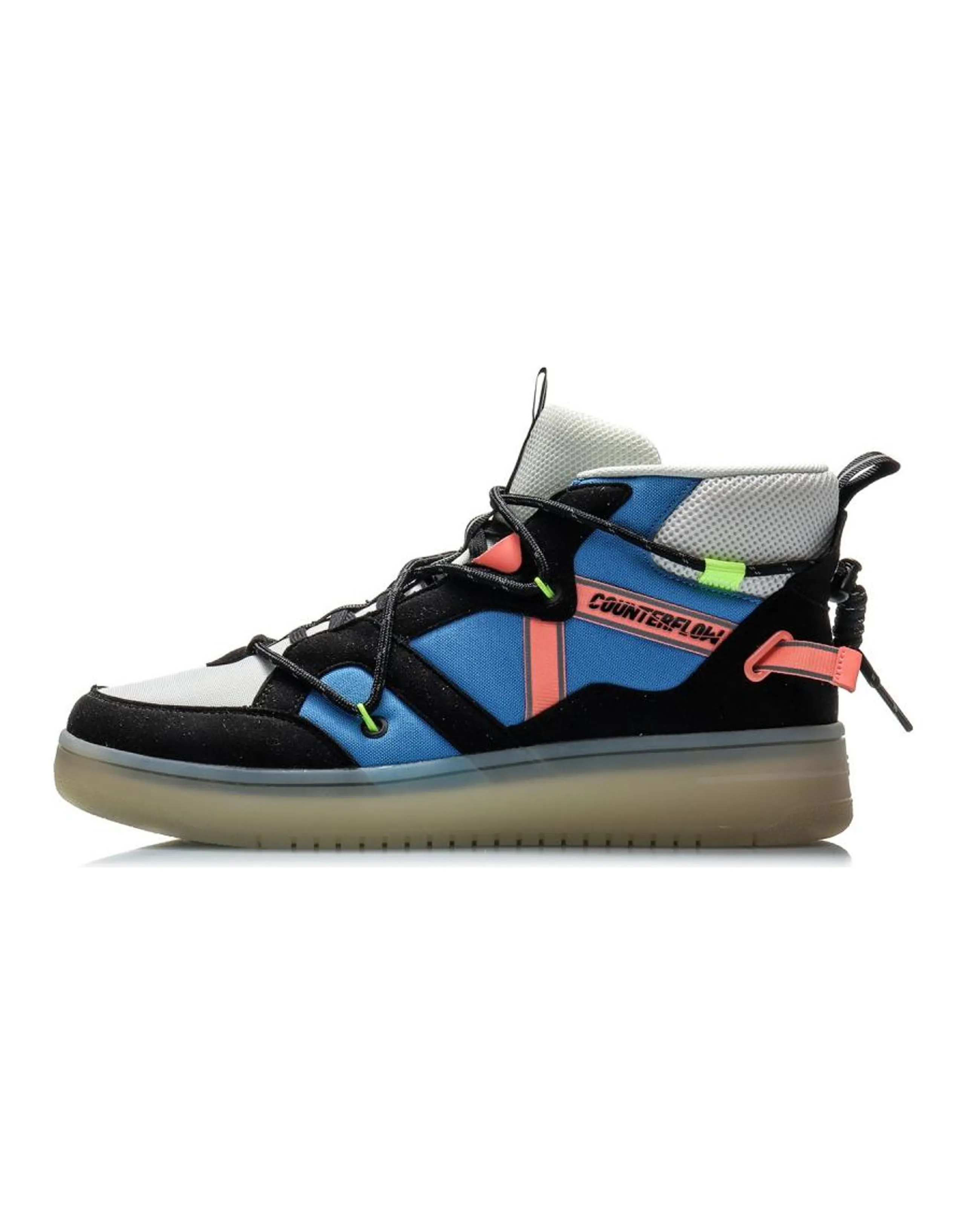 LINING Hunter Skateboard Shoes Men Mid-Top Black Blue