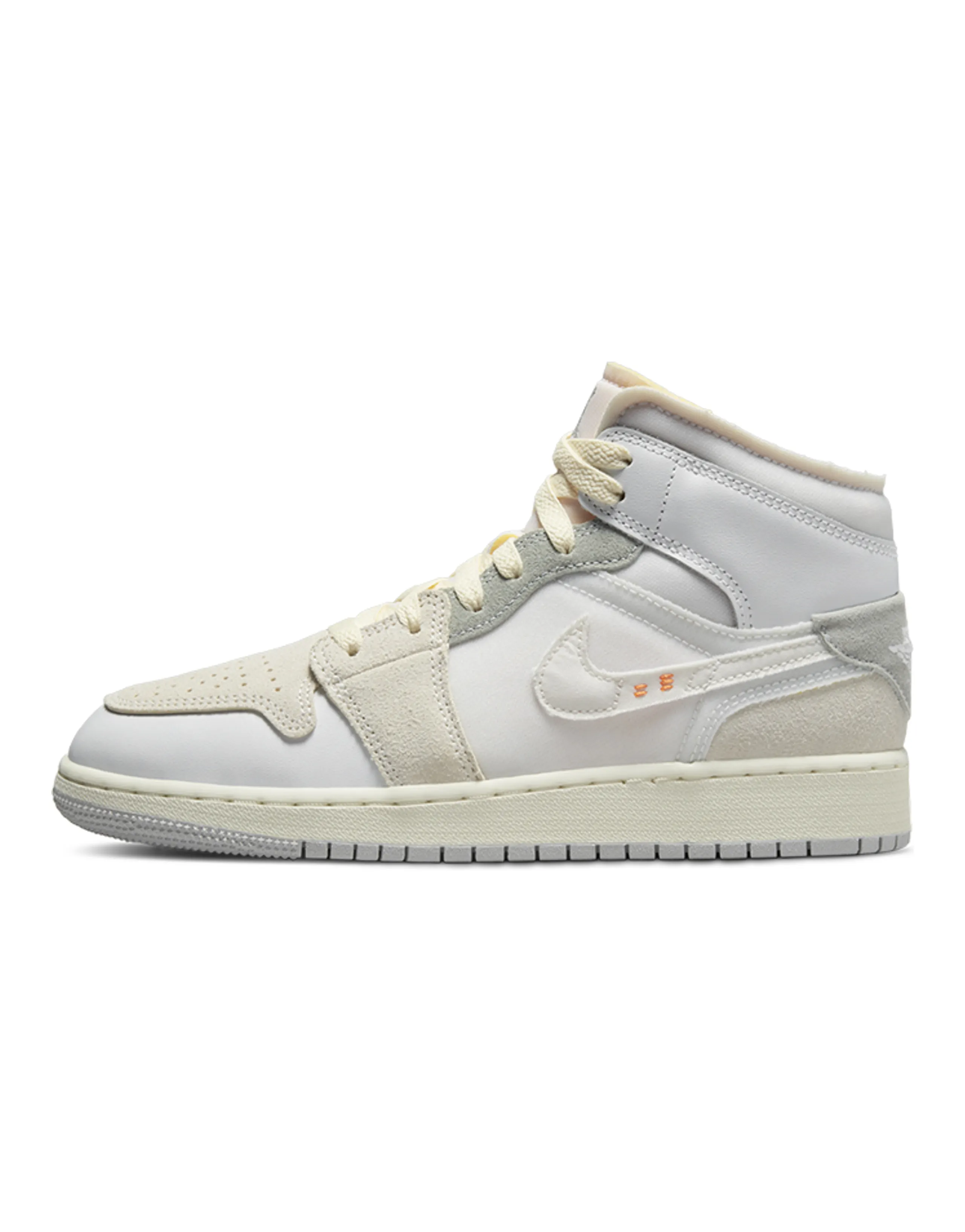 Jordan 1 Mid SE Craft Inside Out White Grey GS