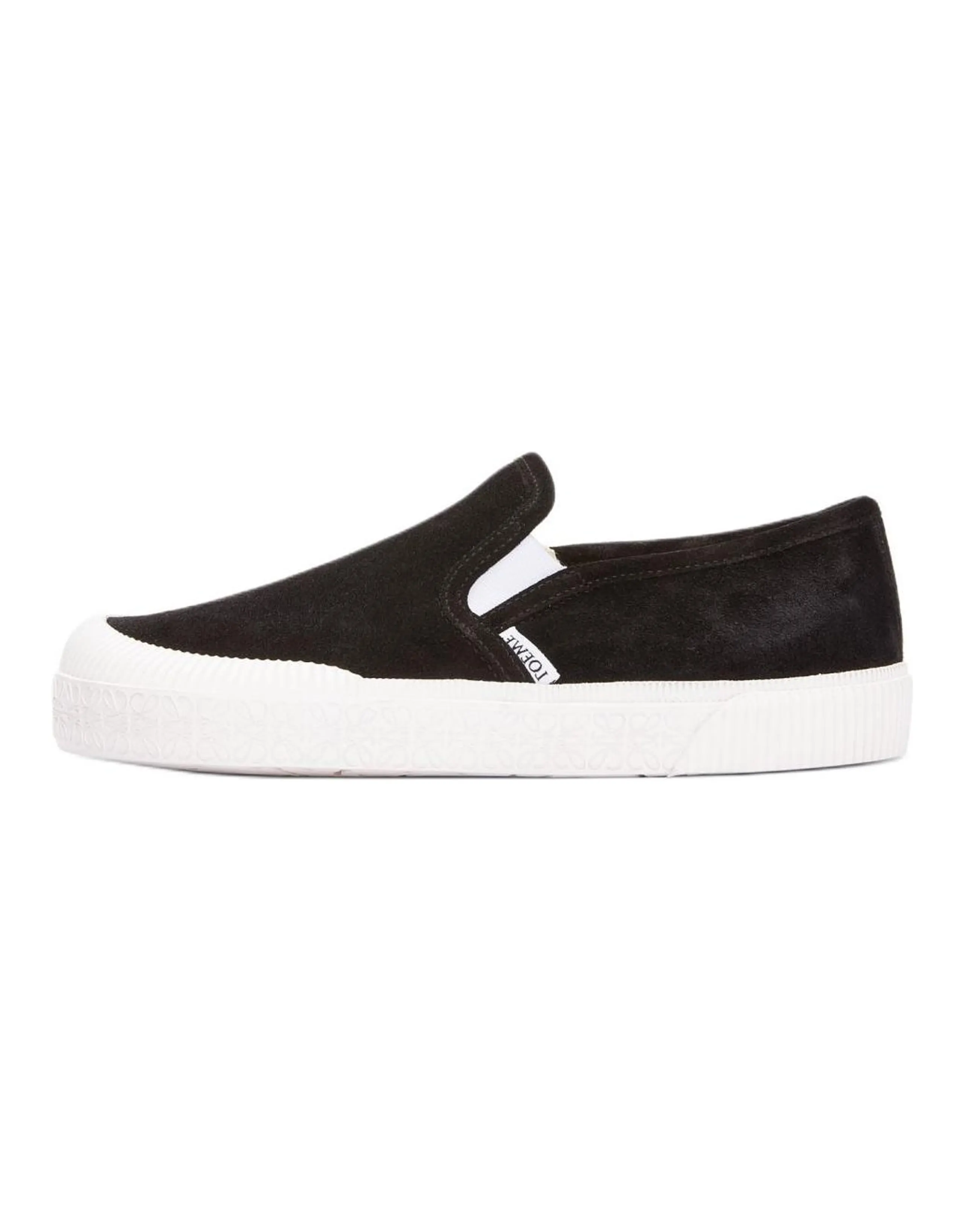 LOEWE Terra Vulca Suede Slip-On Round Toe Casual Shoes Men's Black