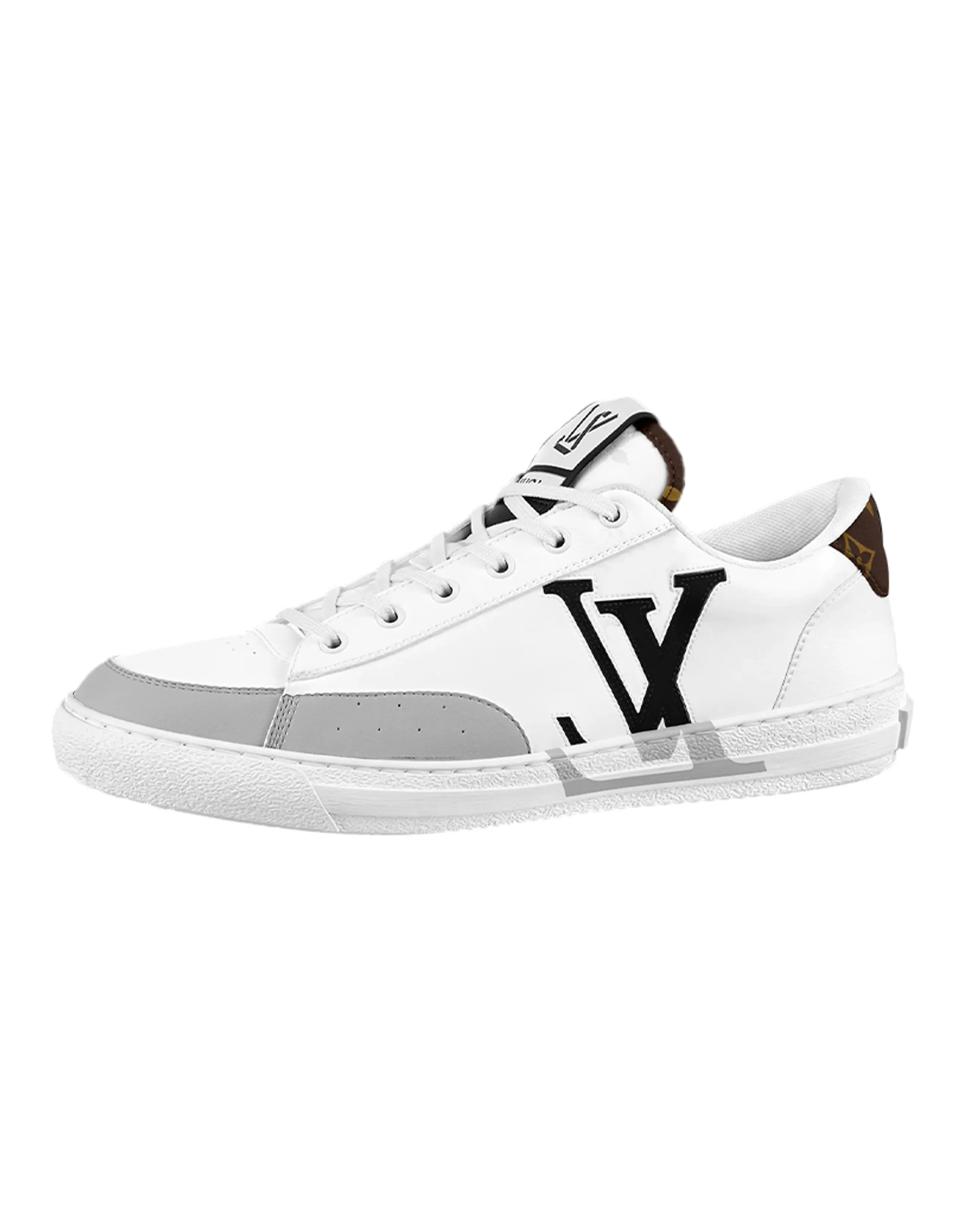 LOUIS VUITTON Charlie Trainers White Cacoa Brown Black