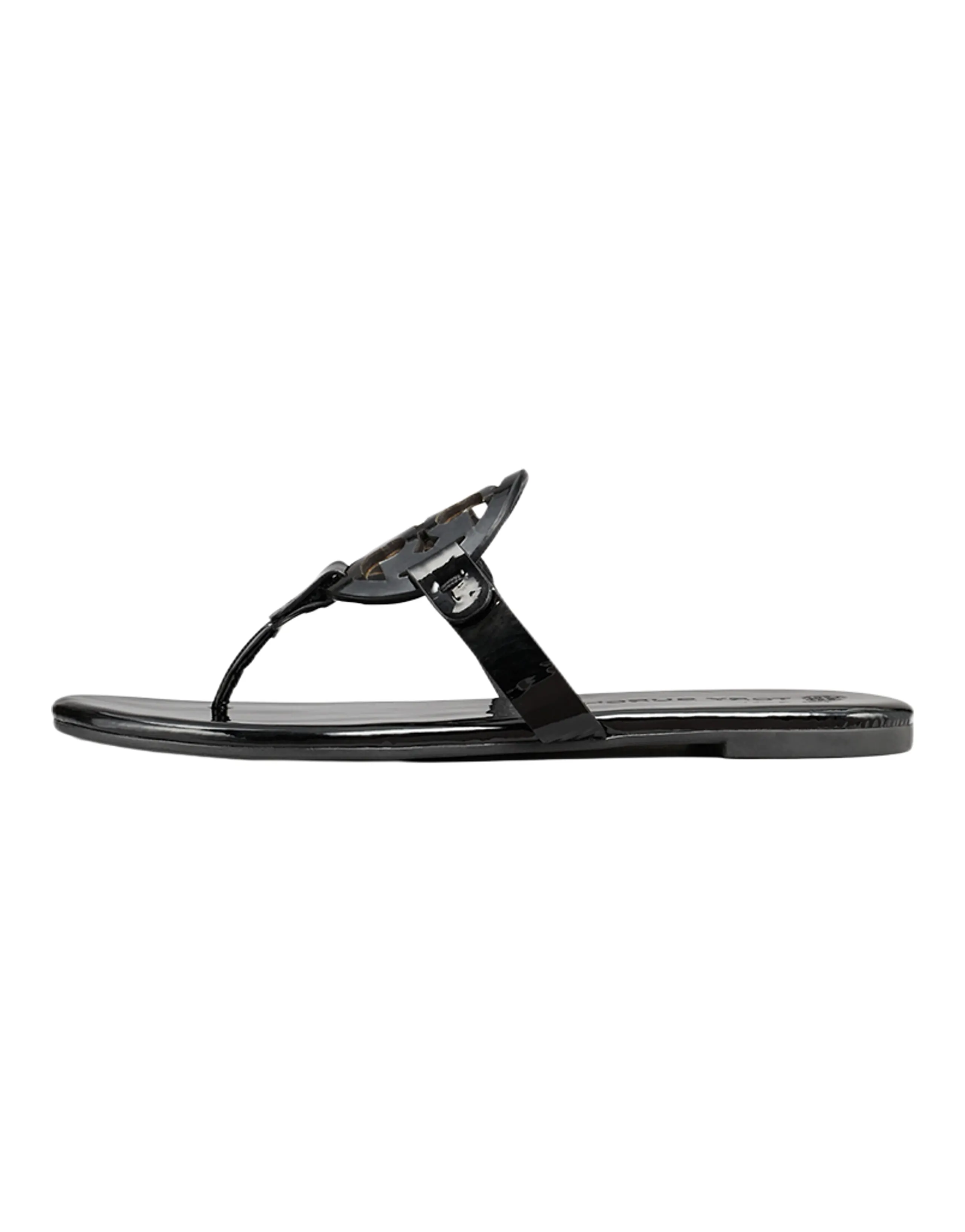 TORY BURCH Miller Patent Leather Simple Versatile Flip-Flops Women's Black