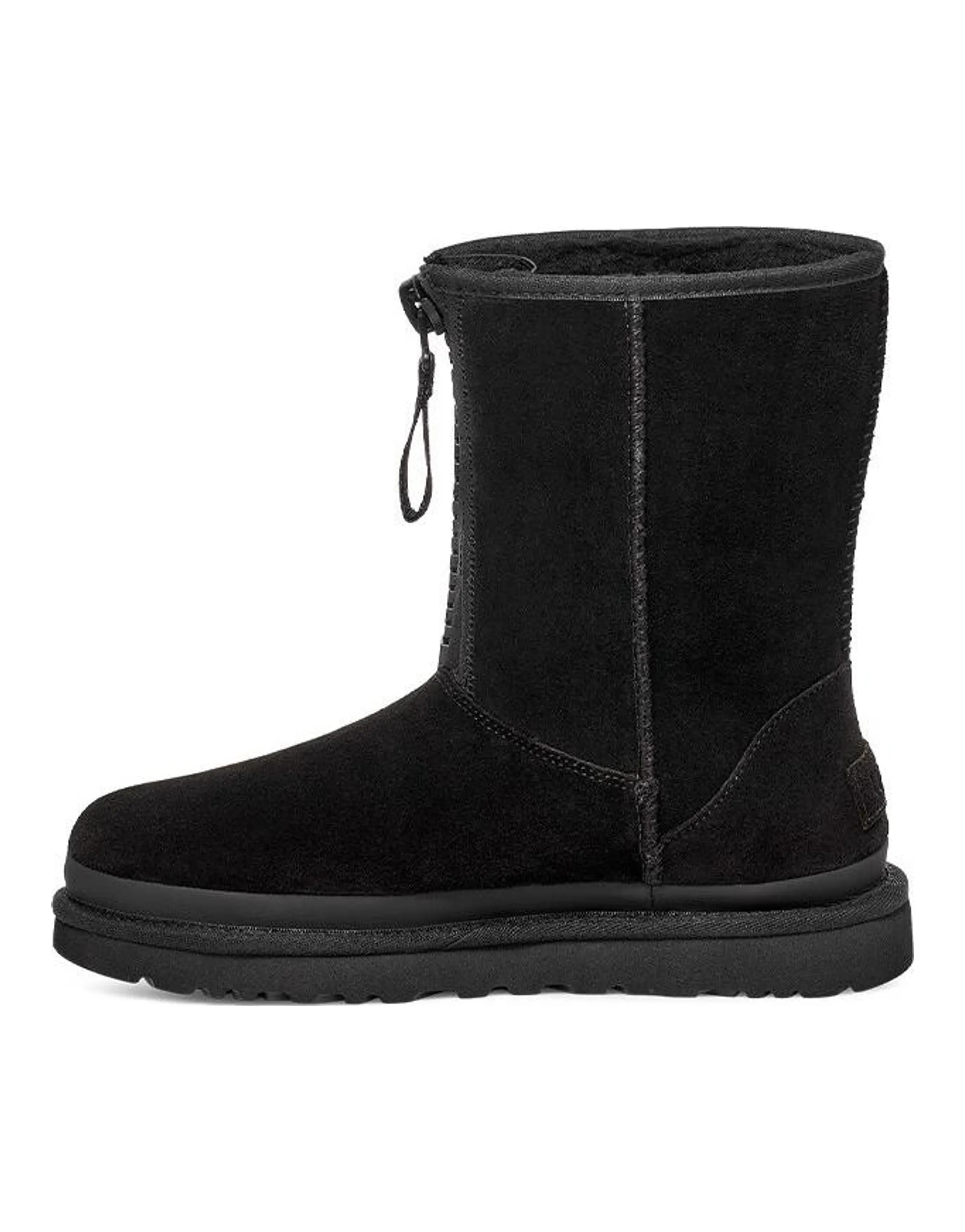 UGG Classic Short Zipper Tape Logo Boot 'Black' Women's