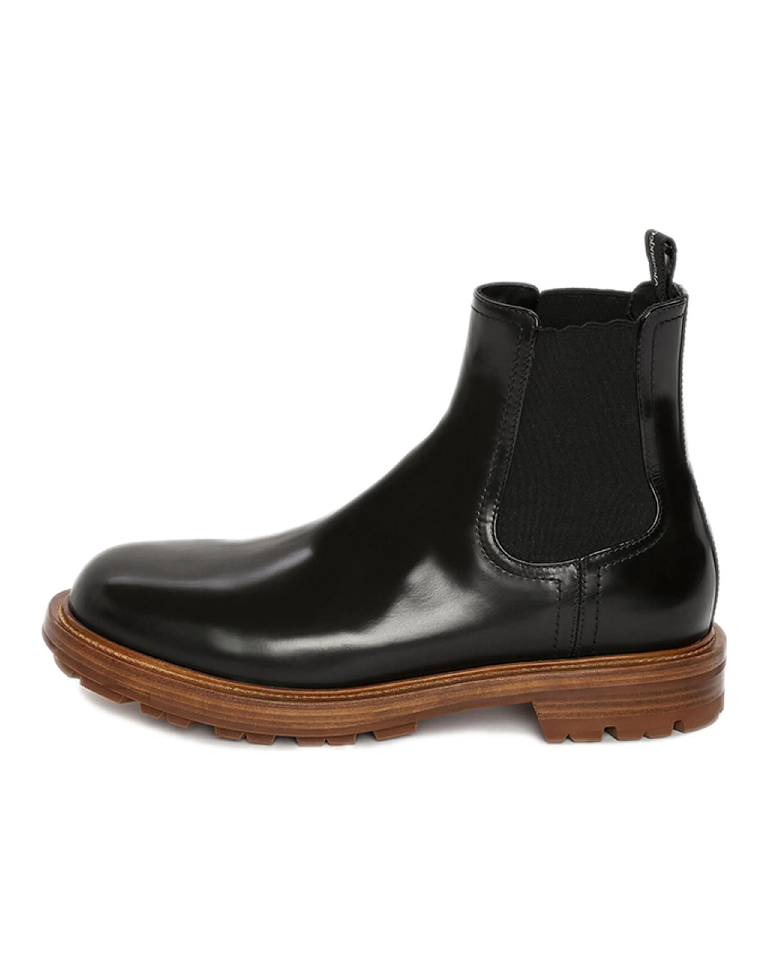 Alexander McQueen Leather Chelsea Boots Black Brown