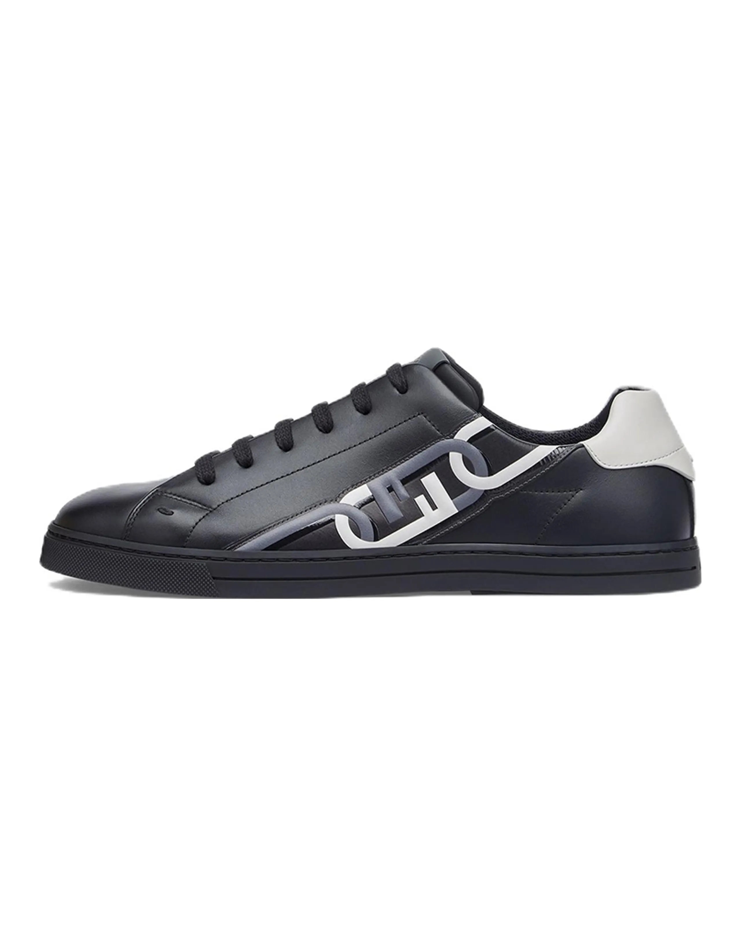 FENDI O'Lock Low-Top Stylish Skateboarding Shoes Men's Black