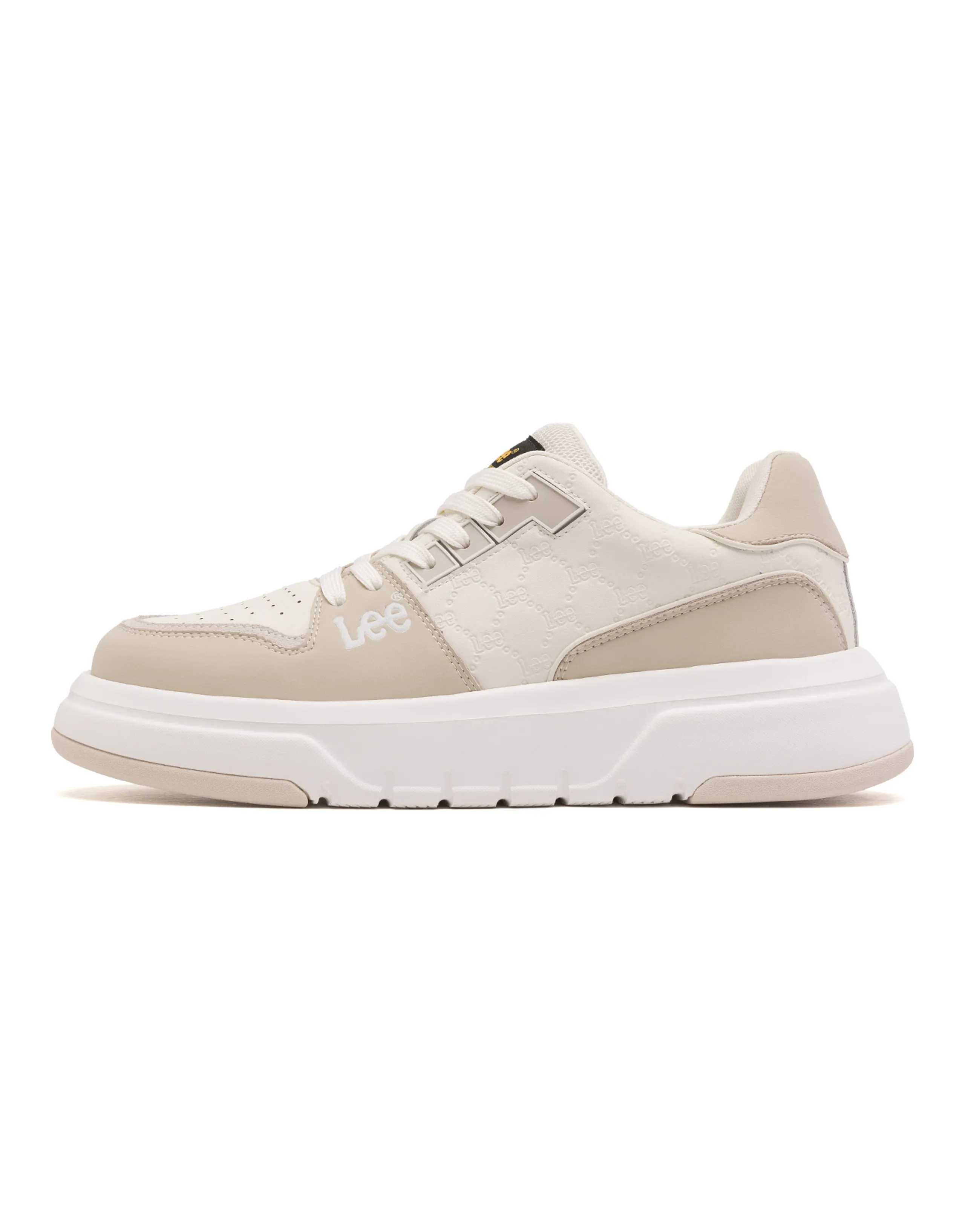 Lee Cow Split Leather & Fabric Trendy Versatile Fashion Casual Comfortable Retro Breathable Height Increasing Low-Top Sneakers Men's