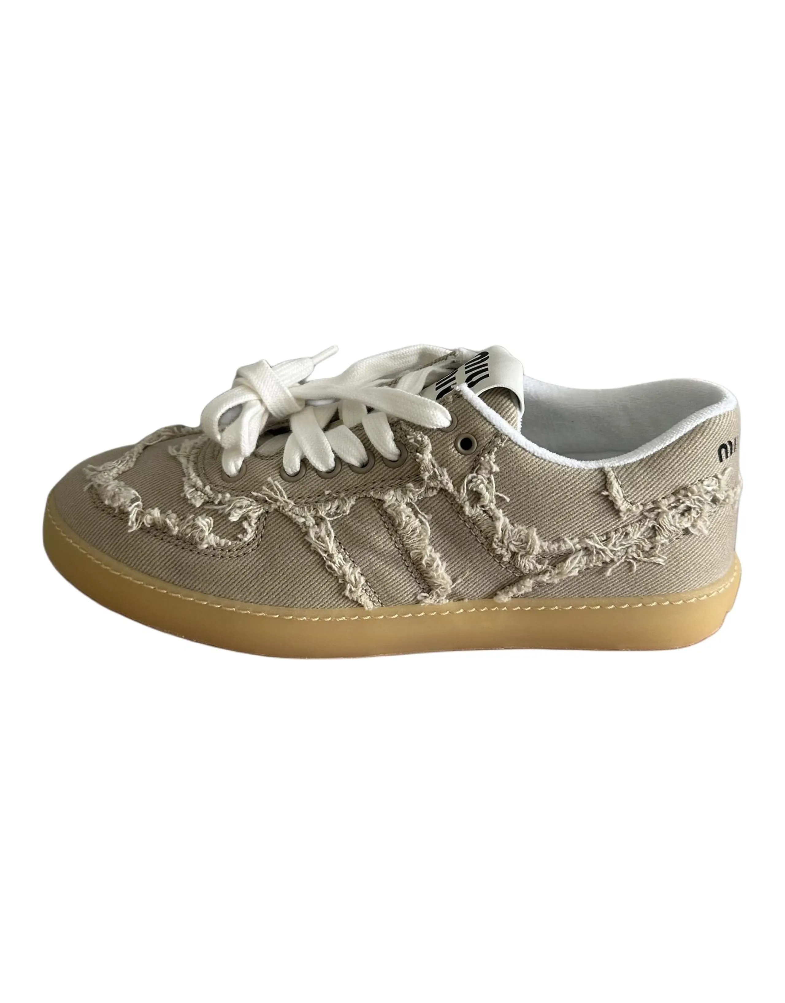 MIU MIU Low-Top Skateboard Shoes German Army Trainers Women's Brown