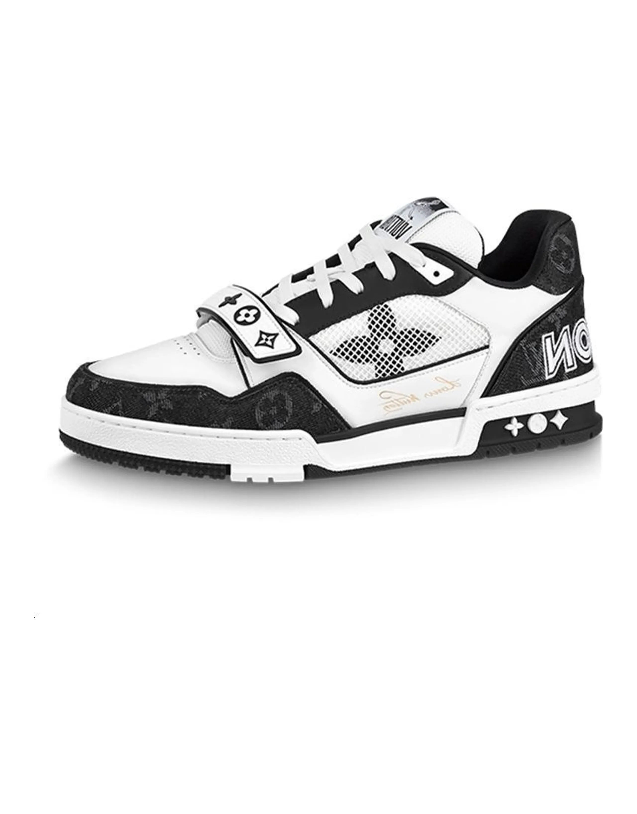 LOUIS VUITTON Trainer Mid-Top Skateboard Shoes Women's Black White