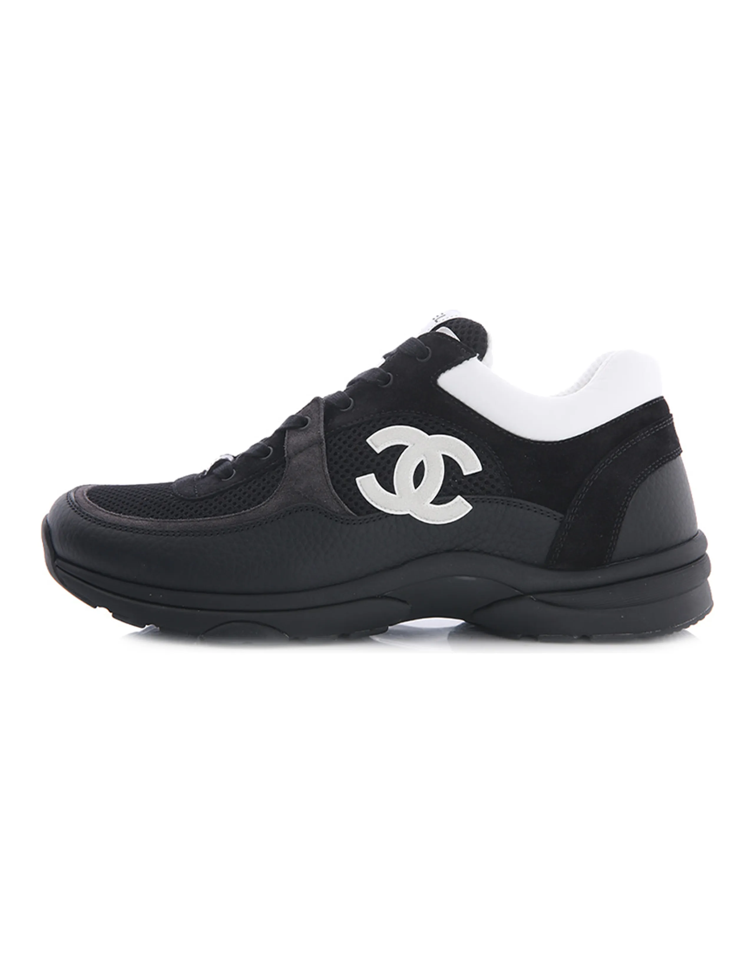 CHANEL Women's Cc Logo Sneaker 'Black White' Women's