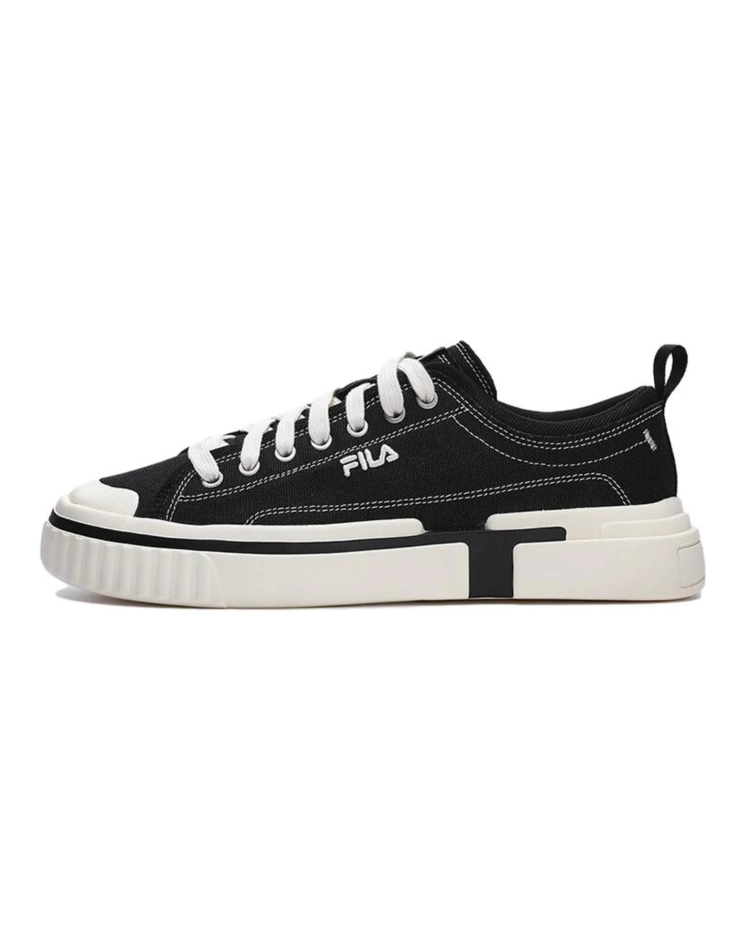 FILA Canvas Low Skate Shoes 'Black White' Women's