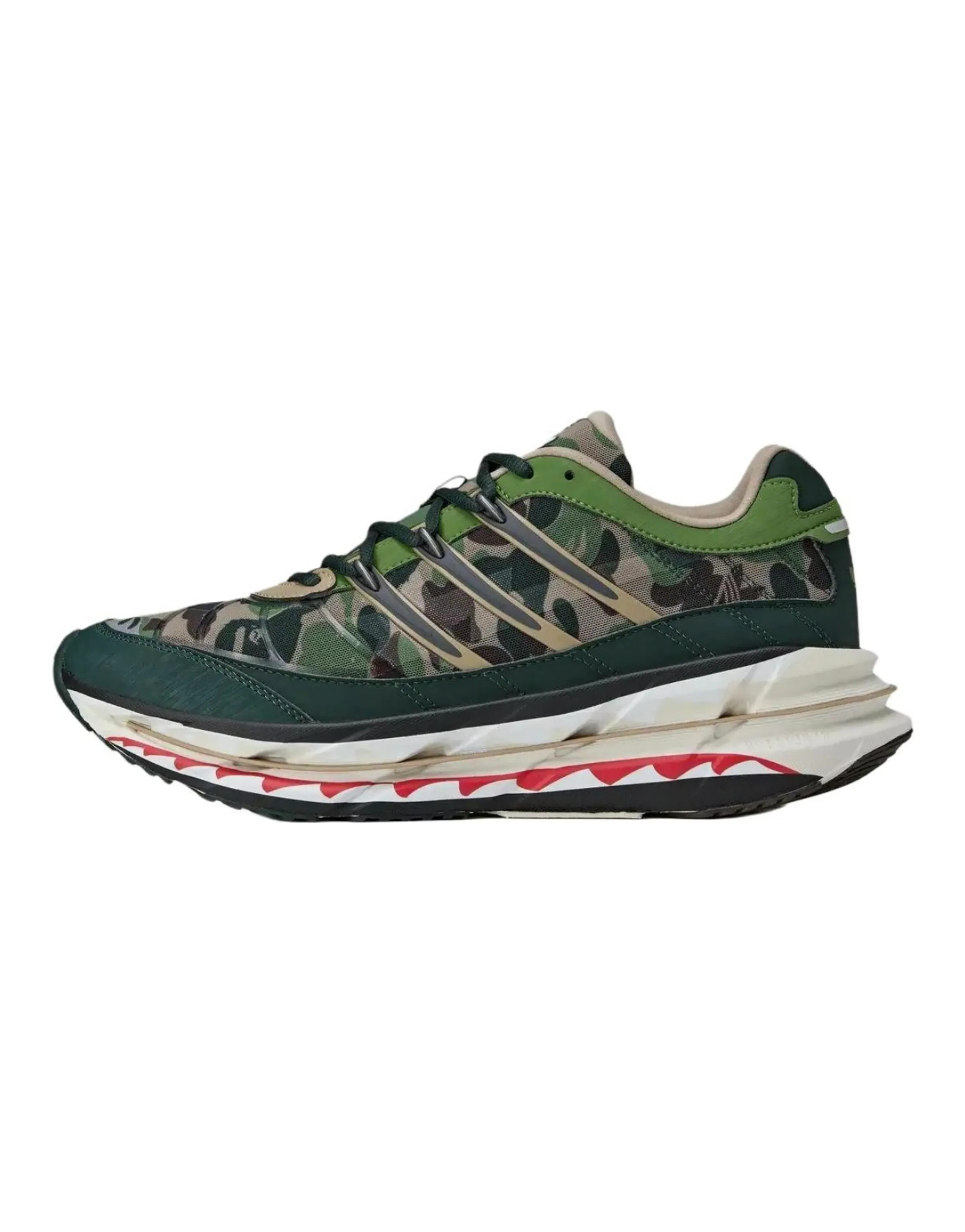A BATHING BAPE × adidas originals Adistar Versatile Comfortable Durable Low-Top Casual Running Shoes Unisex Camo Green