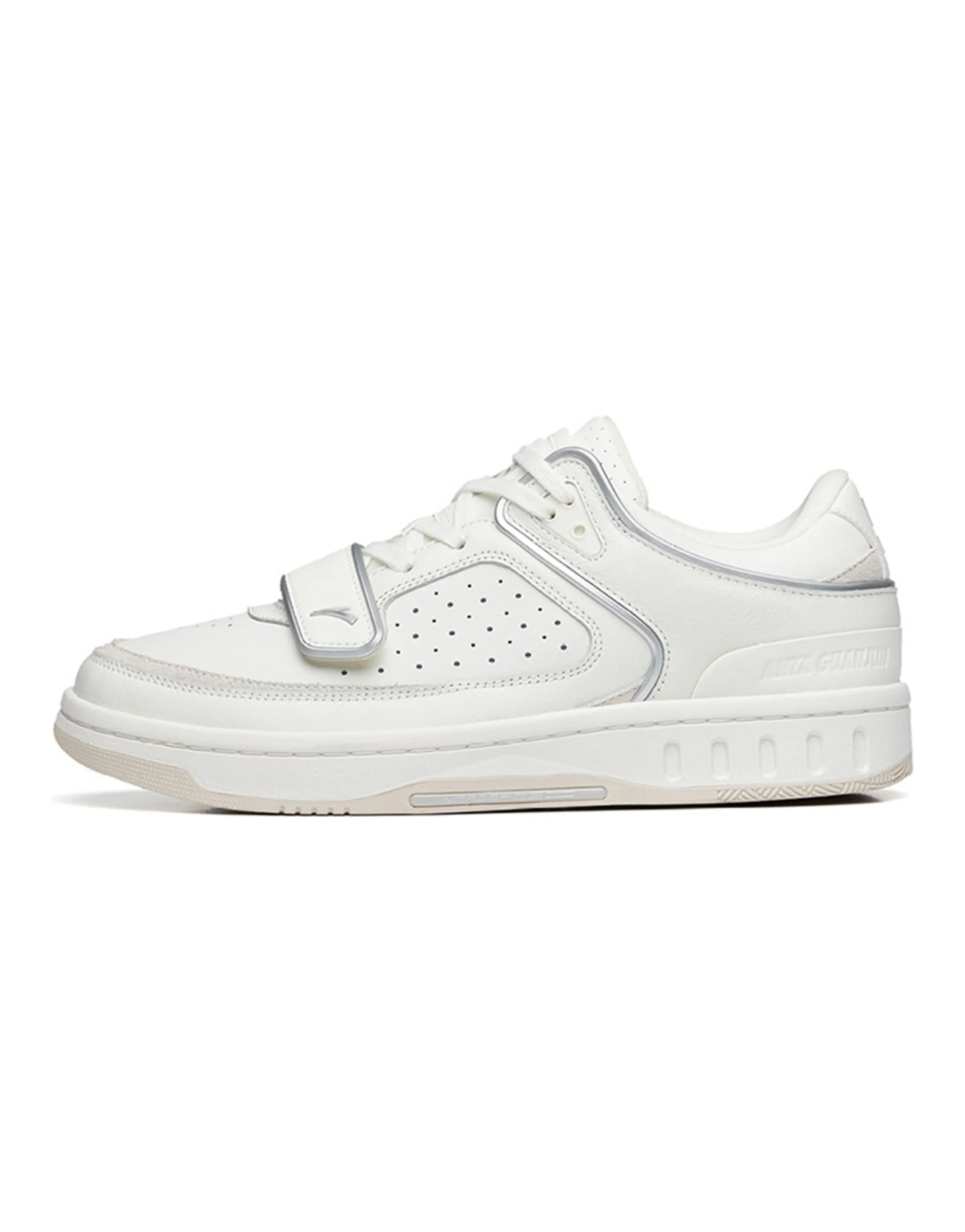 Anta Wear-Resistant Low-Top Skateboard Shoes Men's White Silver