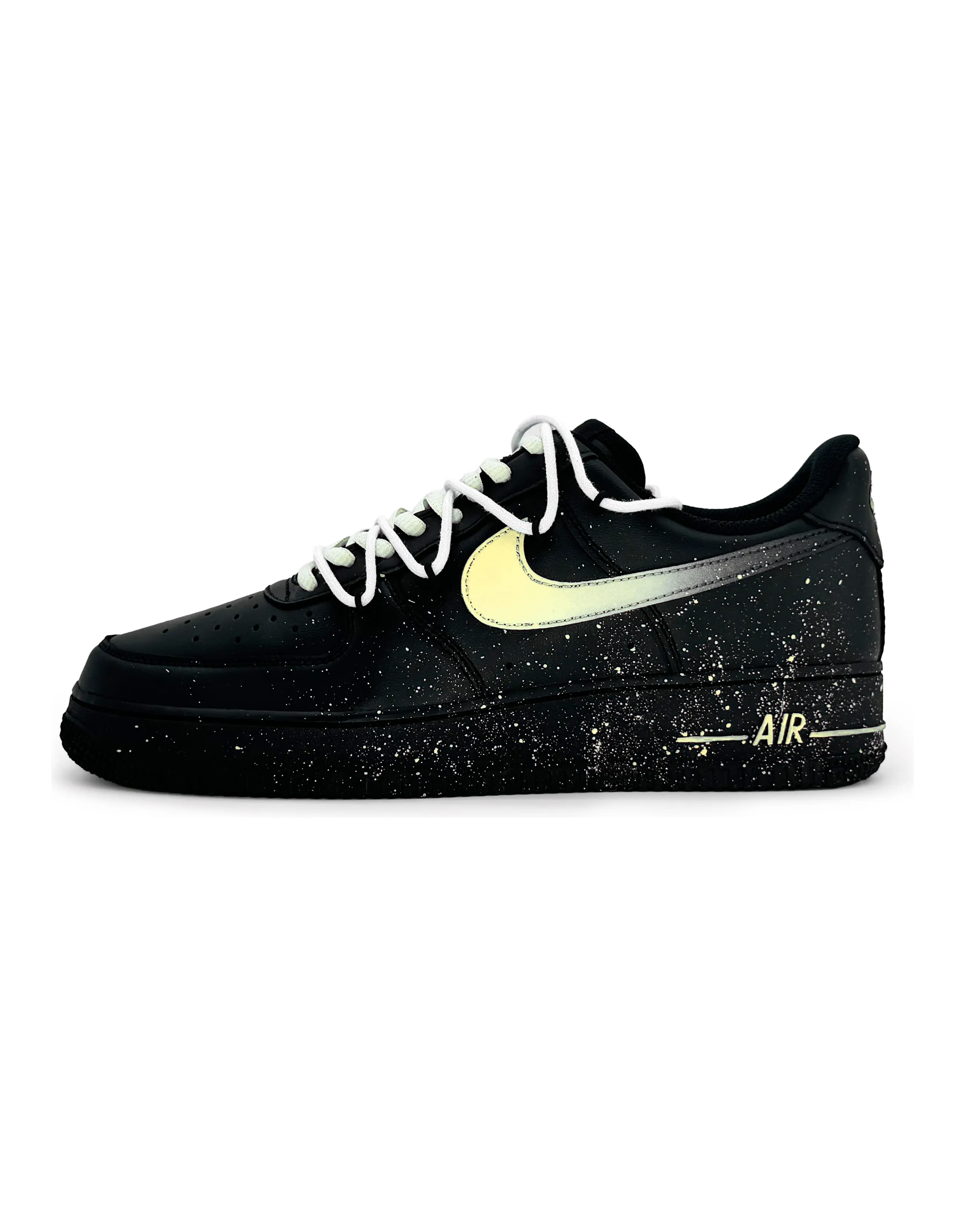 Nike Air Force 1 Low Anti-Slip Wear-Resistant Low-Top Skateboard Shoes GS Black Yellow