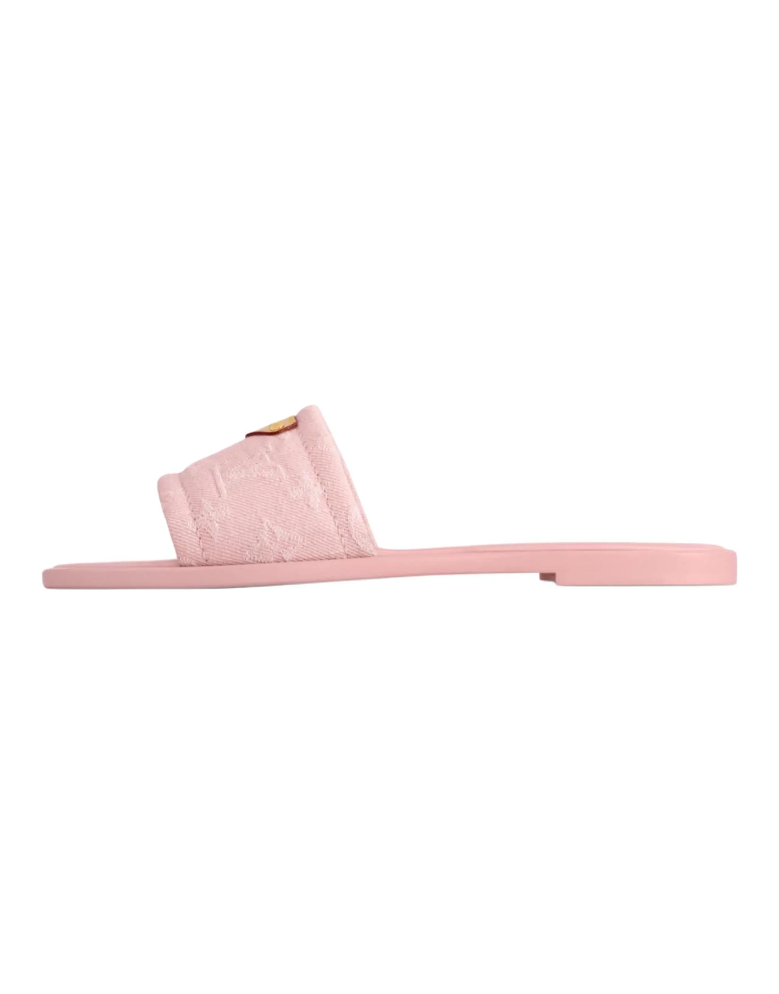 LOUIS VUITTON Lily Monogram Studded Open-Toe Slide Flat Sandals Women's Pink
