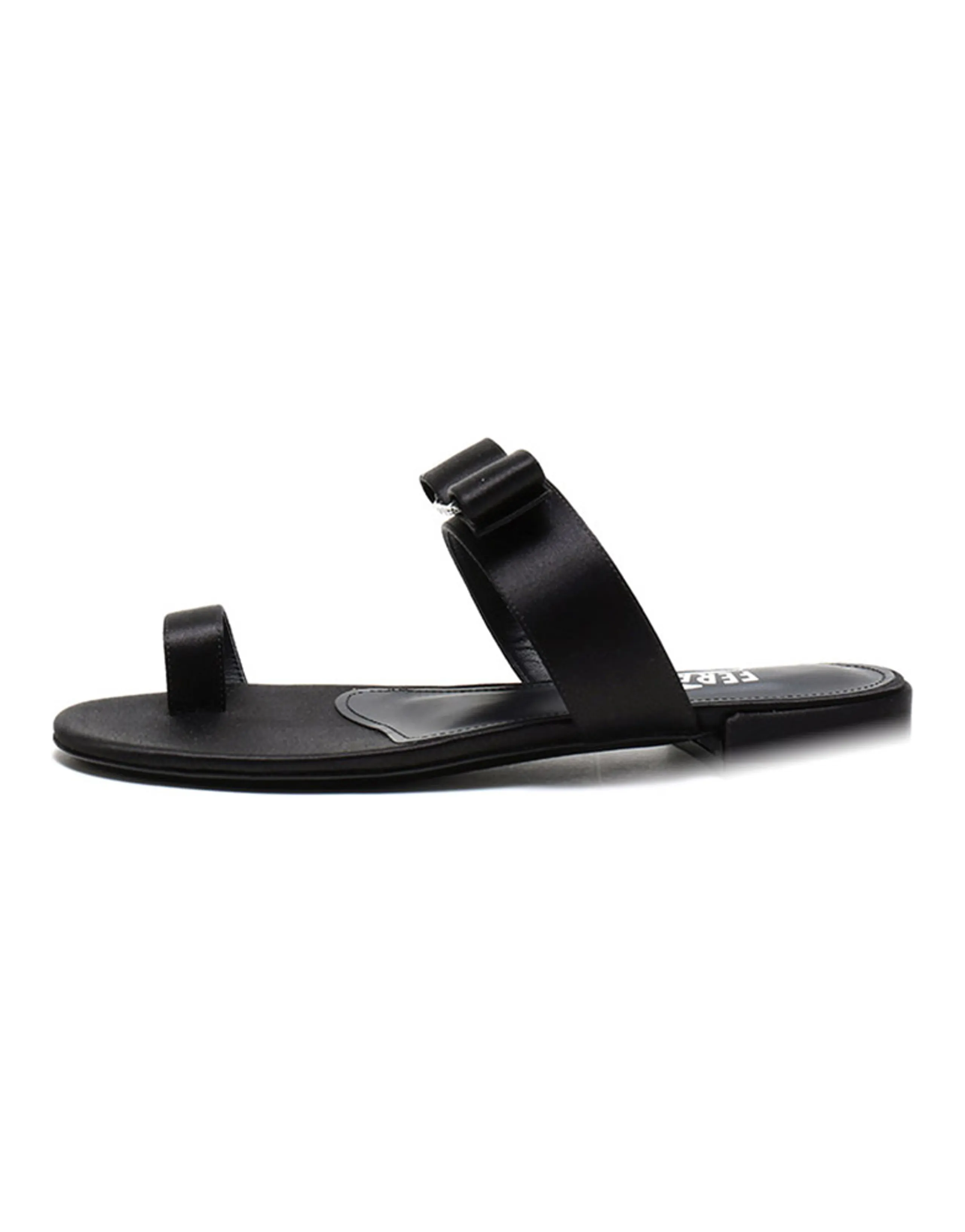 FERRAGAMO VARA Series Bow Flat Fashion Sandals Women's Black