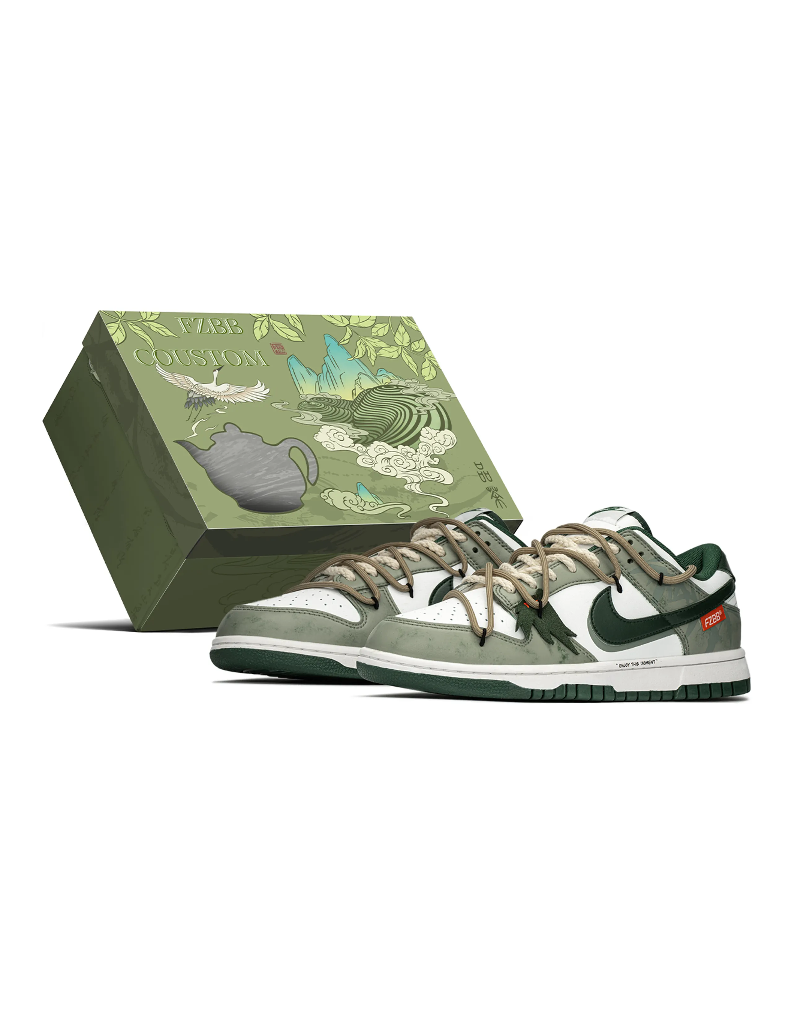 Nike Dunk Wear resistant And Lightweight Low Top Skateboard Shoes Unisex Green