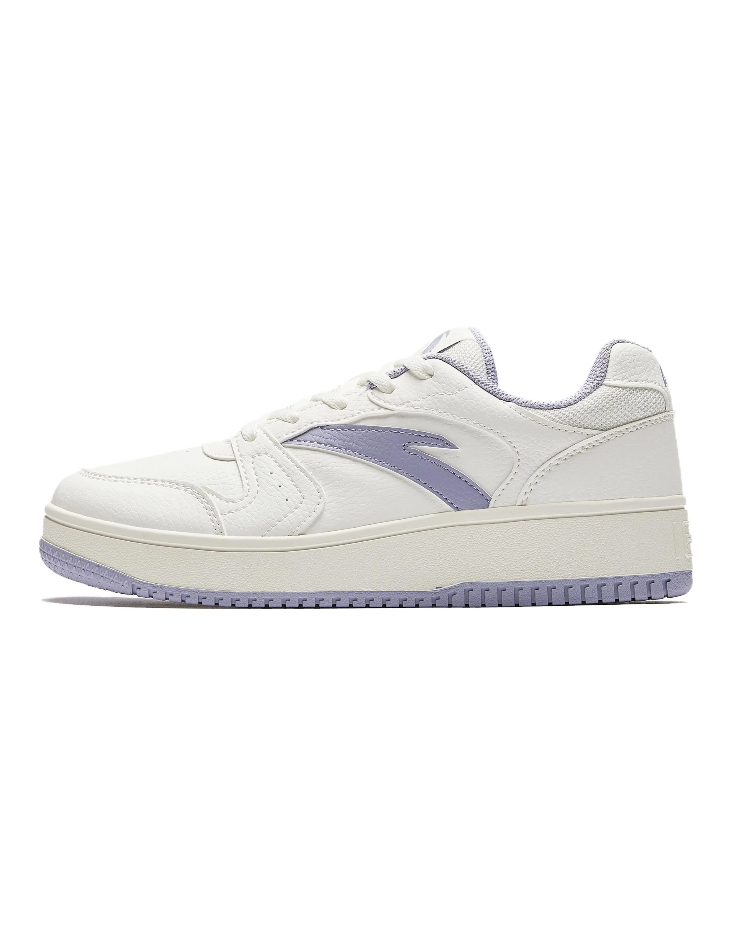 Anta 'First Year' 'Little Zero Feel' Simple Versatile Anti-Slip Height-Increasing Low-Top Skate Shoes Women's White Purple