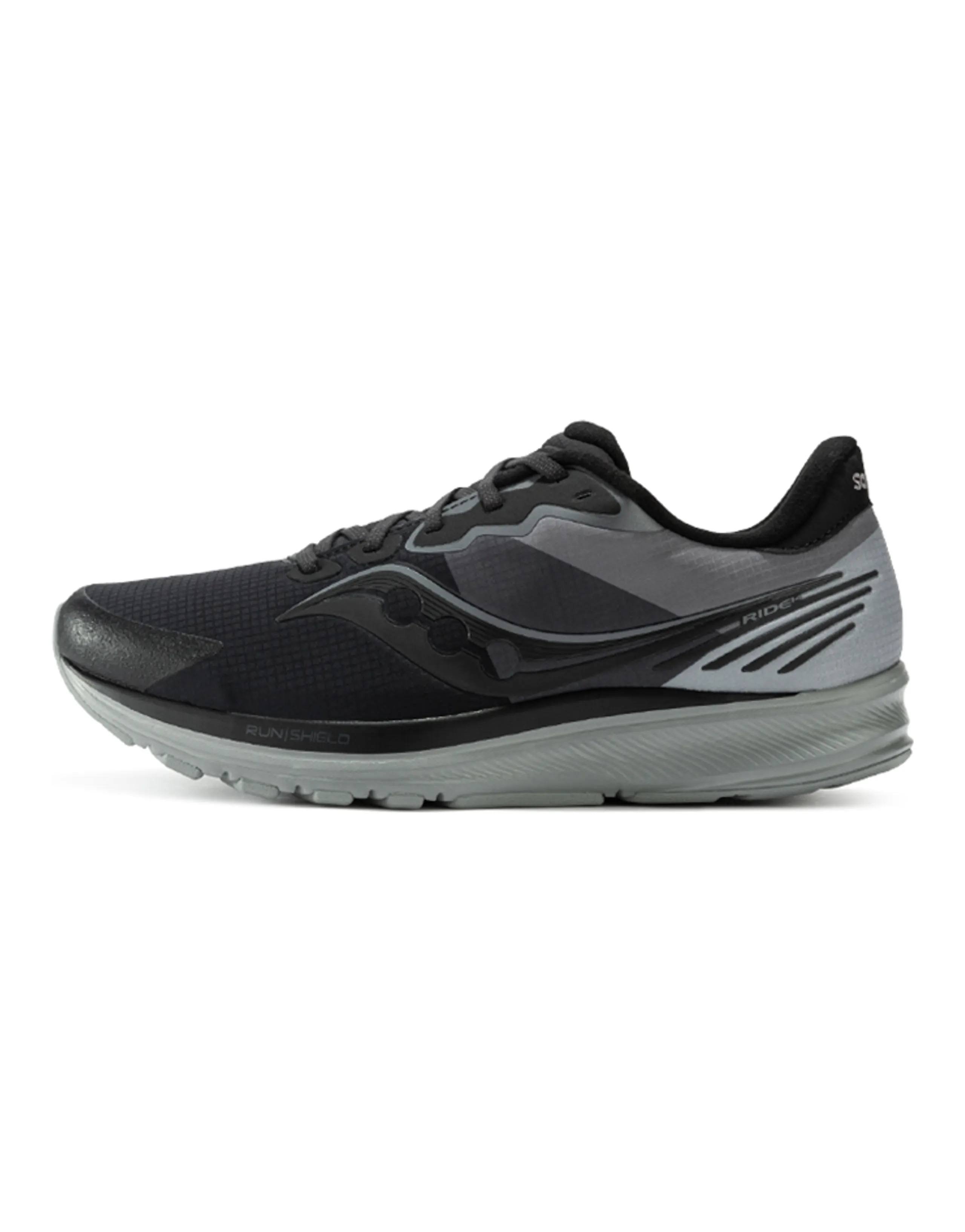 Saucony Ride Yutu 14 Cushioning Anti-Slip And Wear-Resistant Breathable Support Low-Top Running Shoes Men's Black Gray