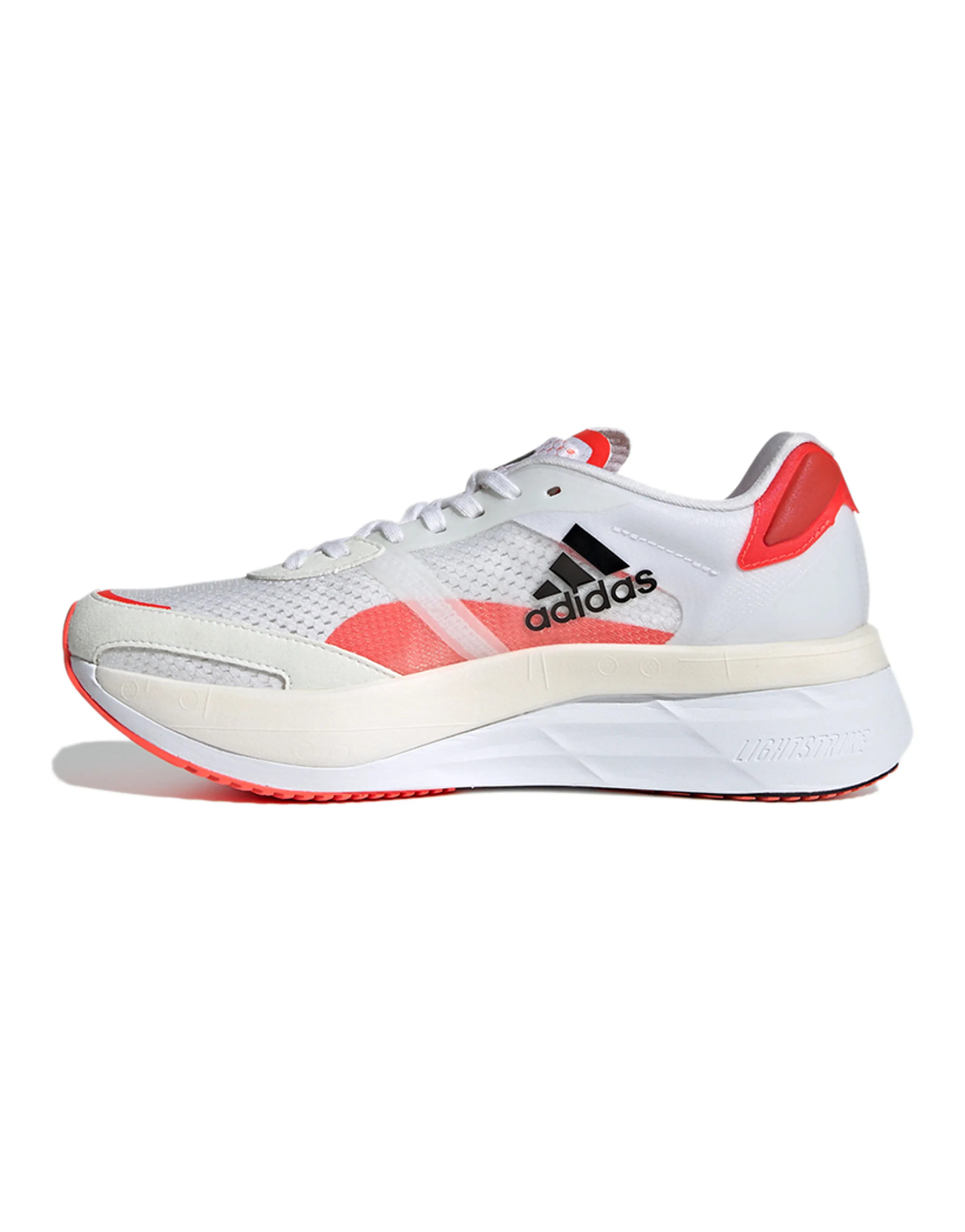 Adidas Adizero Boston 10 White Black Solar Red Women's