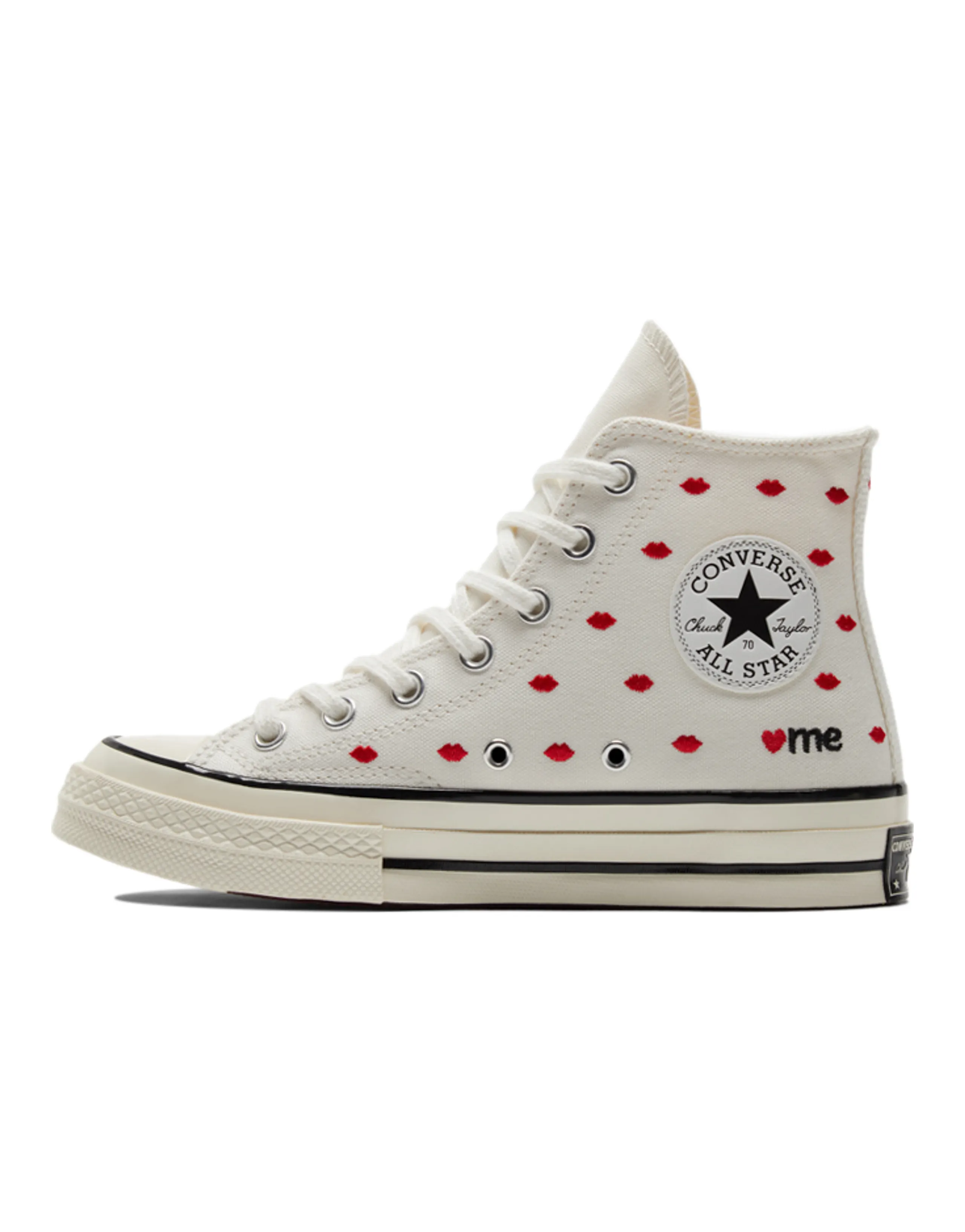 Converse Chuck Taylor All Star 70 Hi Embroidered Lips Vintage White
