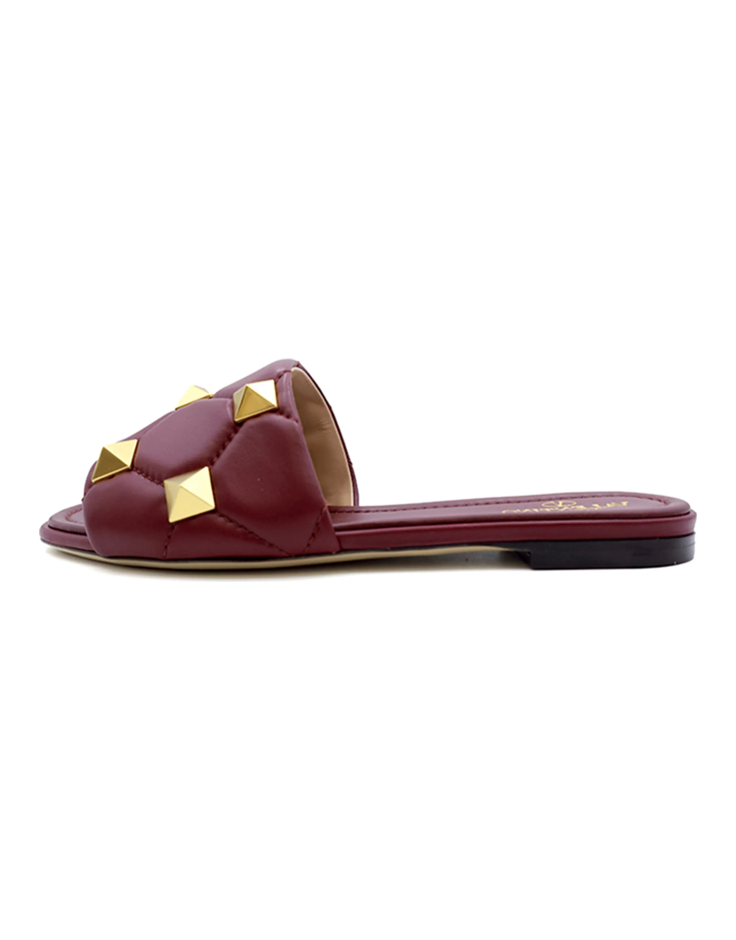 Valentino Roman Studs Flat Fashion Sandals Women's Red