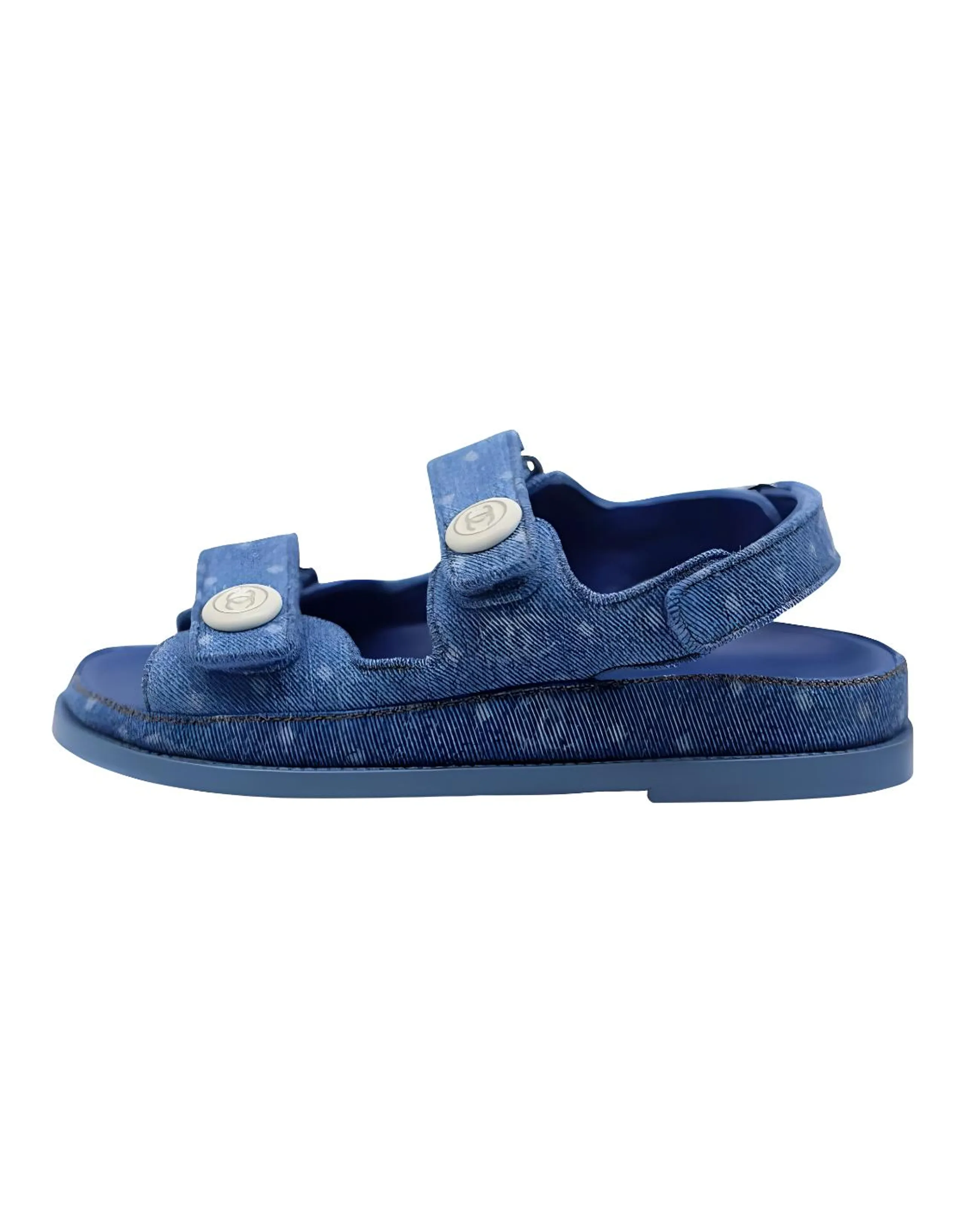 CHANEL Beach Sandals Women's Denim Blue
