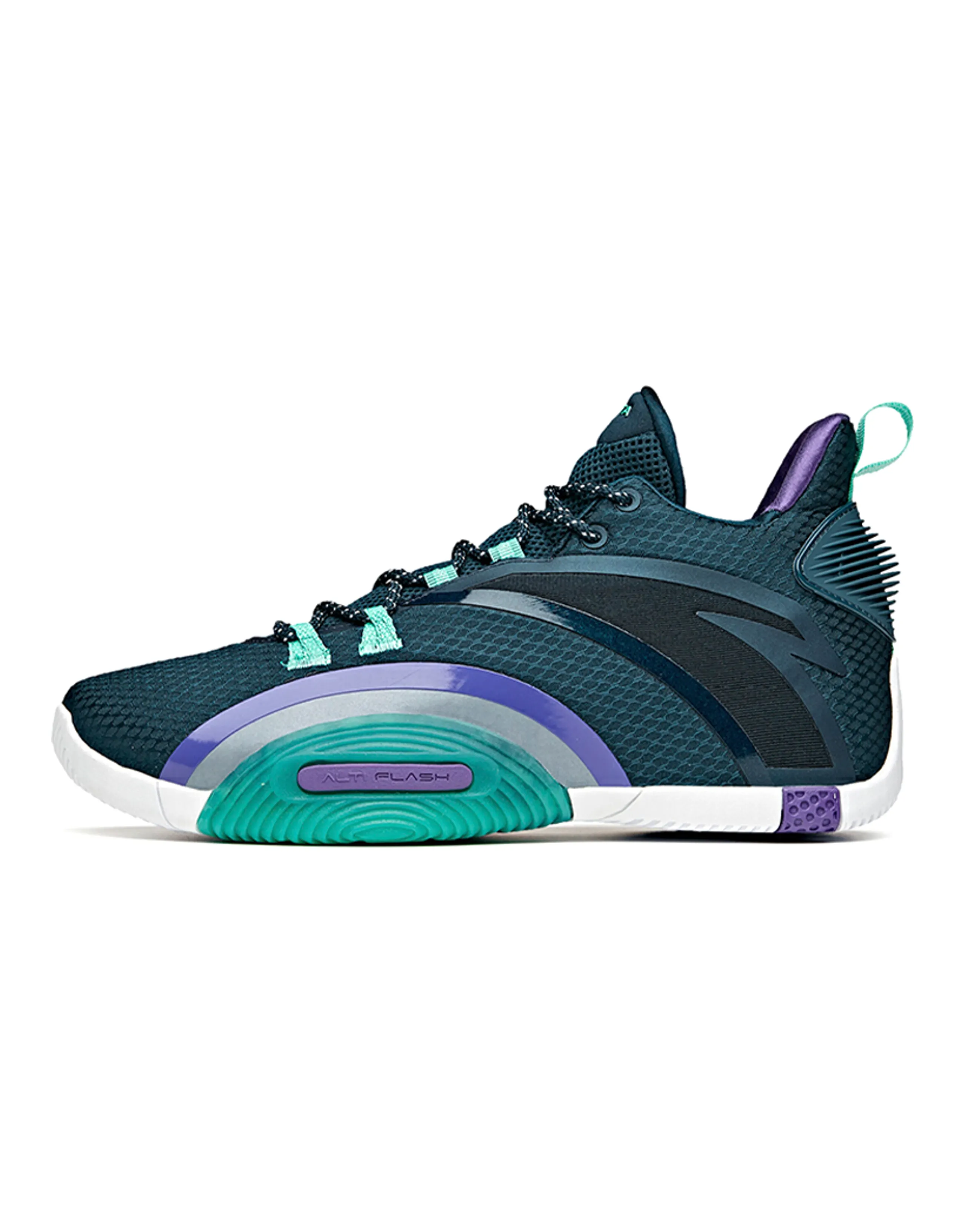 ANTA UFO3.0 Basketball Shoes Men Mid Top Heather Blue/Parrot Green/ANTA White