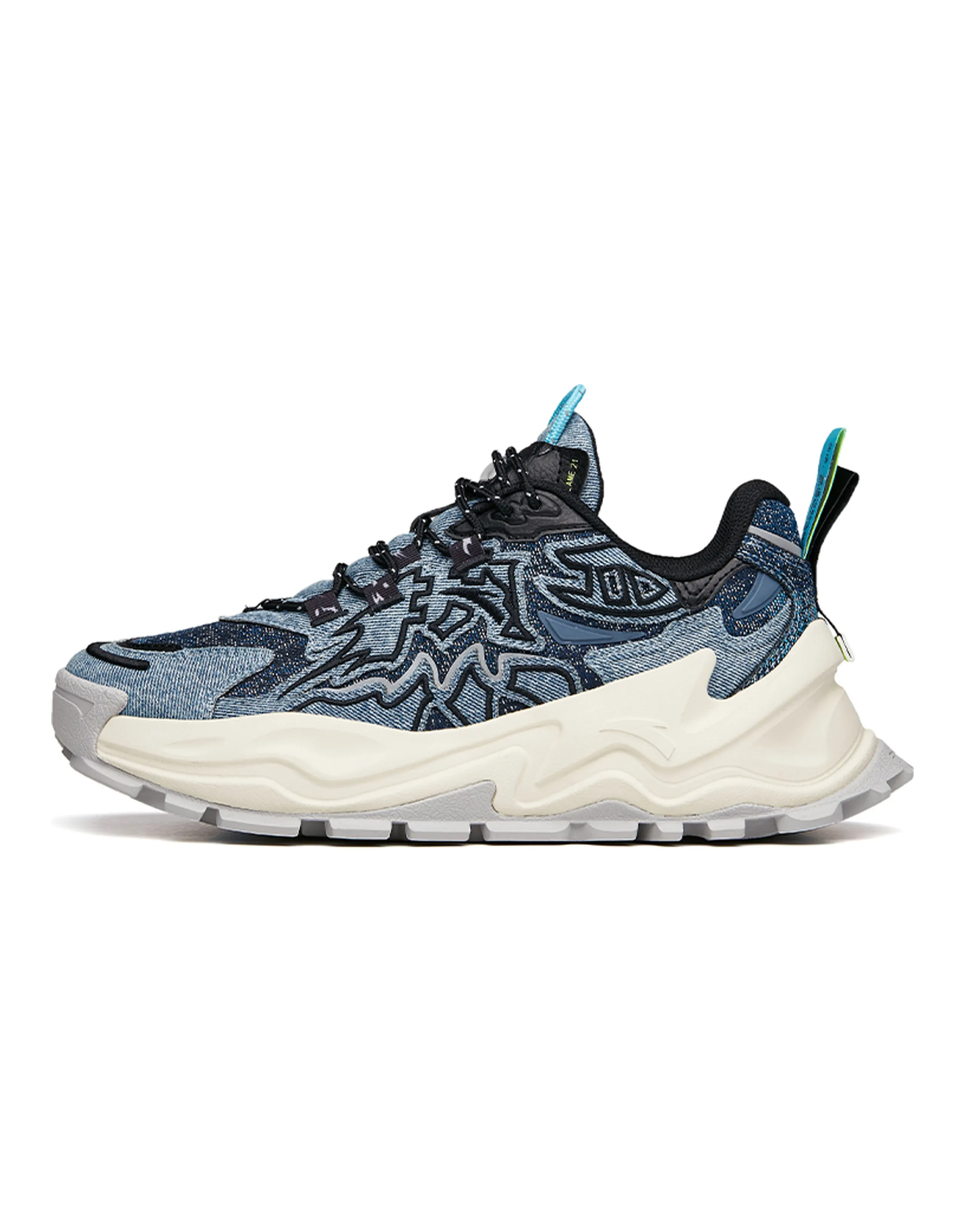 ANTA Chunky Sneakers Men Low-Top Denim Blue/Black