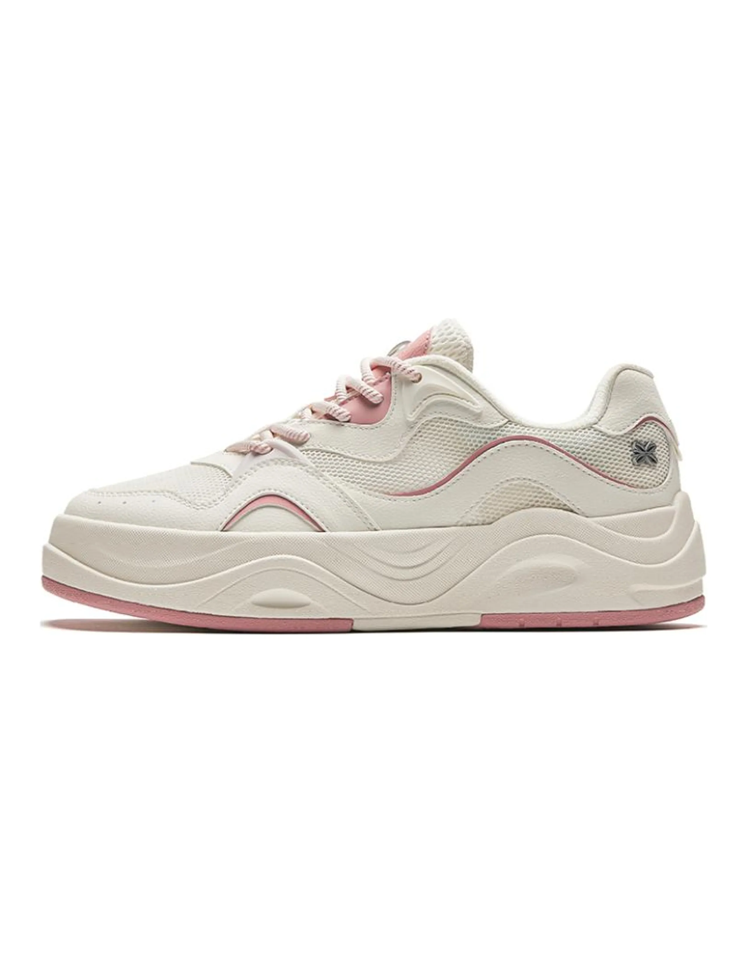 Anta Seaweed Height Increasing Lightweight Low-Top Skateboard Shoes Women's White Pink