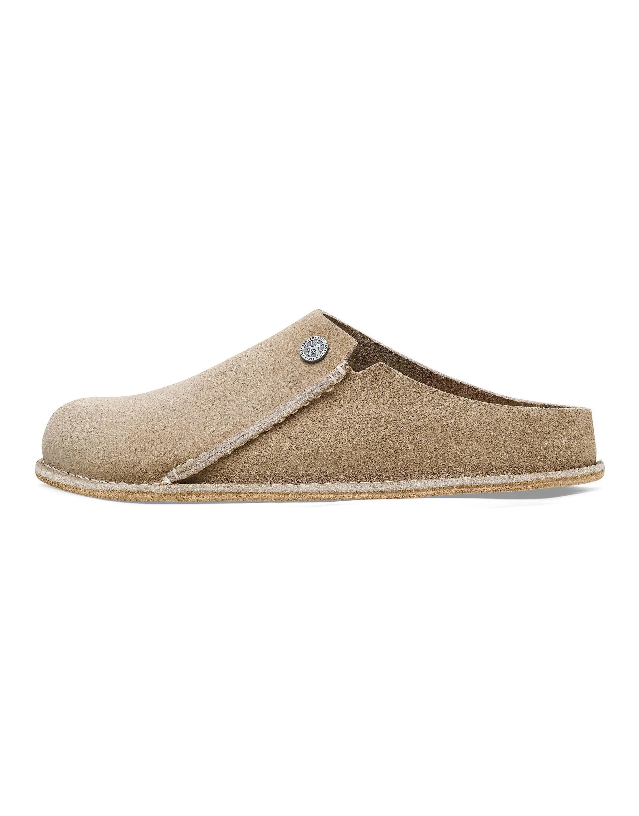 Birkenstock Suede Comfortable Round Toe Versatile Platform Closed-Toe Sandals Unisex Taupe Regular Fit