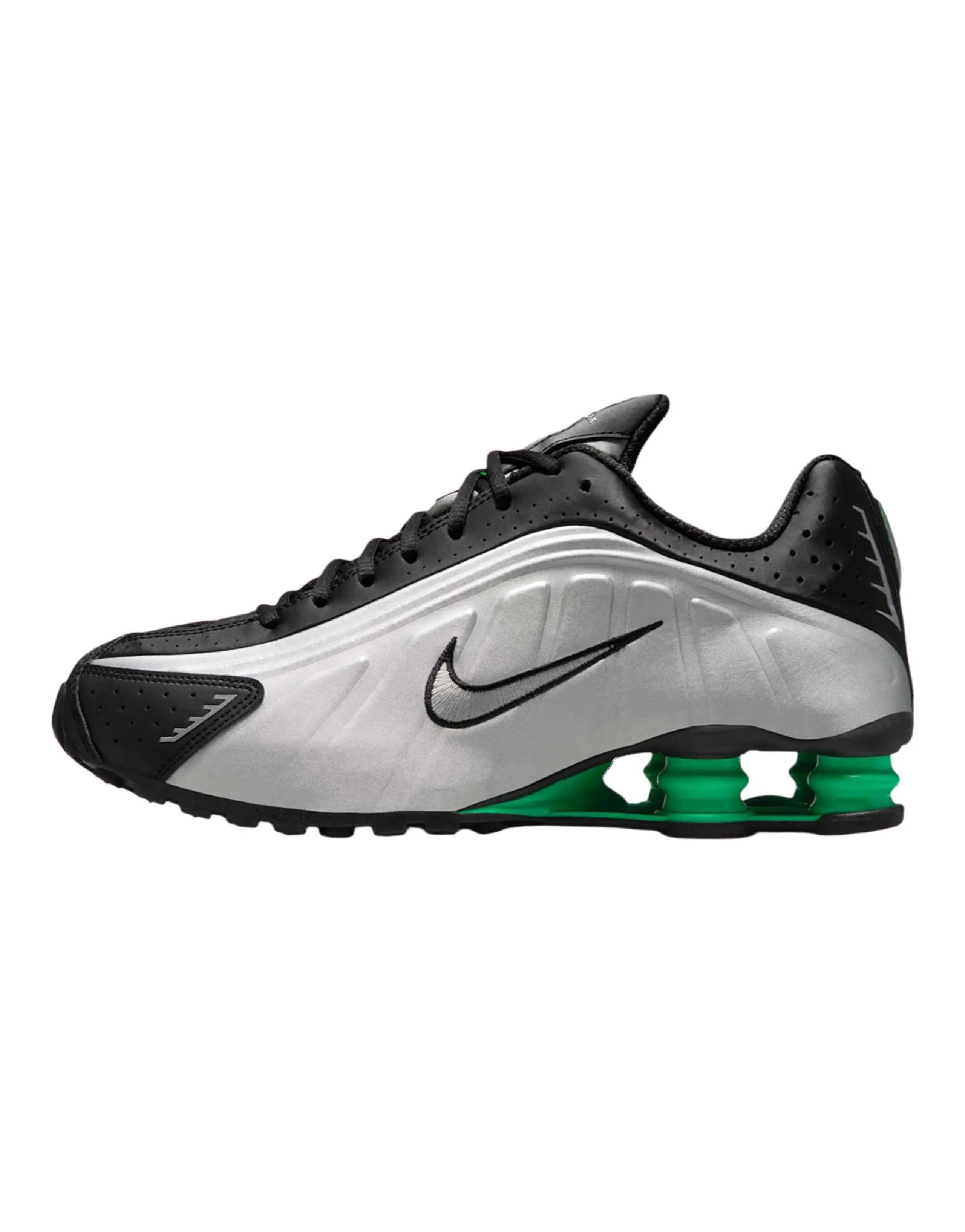 Nike Shox R4 Men's Silver Black Low-Top Running Shoes