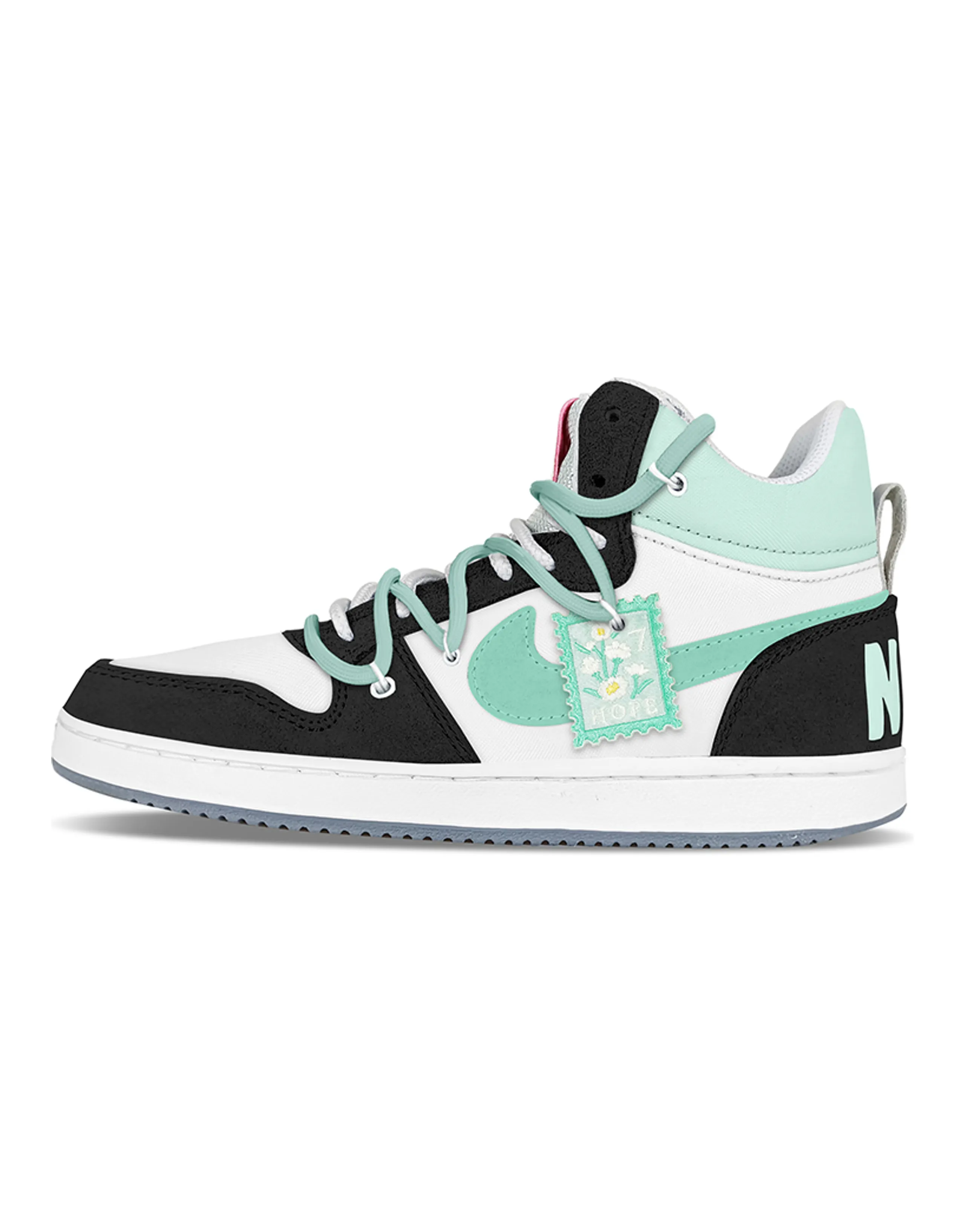 Nike Court Borough Skateboard Shoes Women's Mid-Top Black