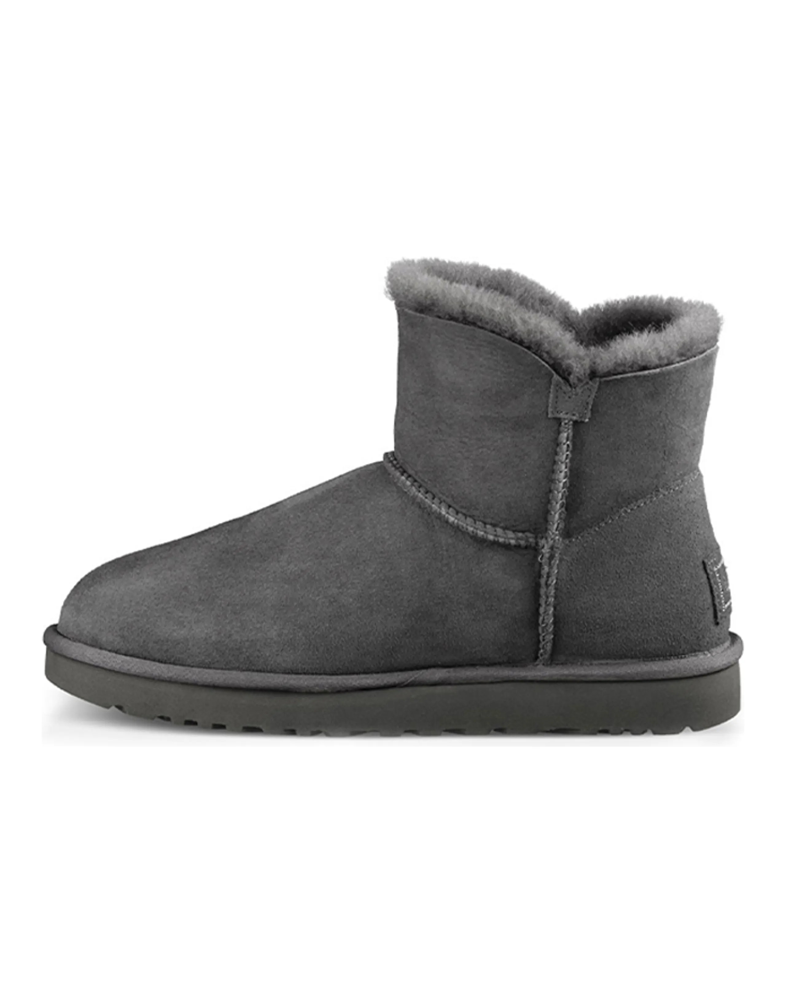 UGG Mini Bailey Button Bling Mid Tops Fleece Lined Gray Women's