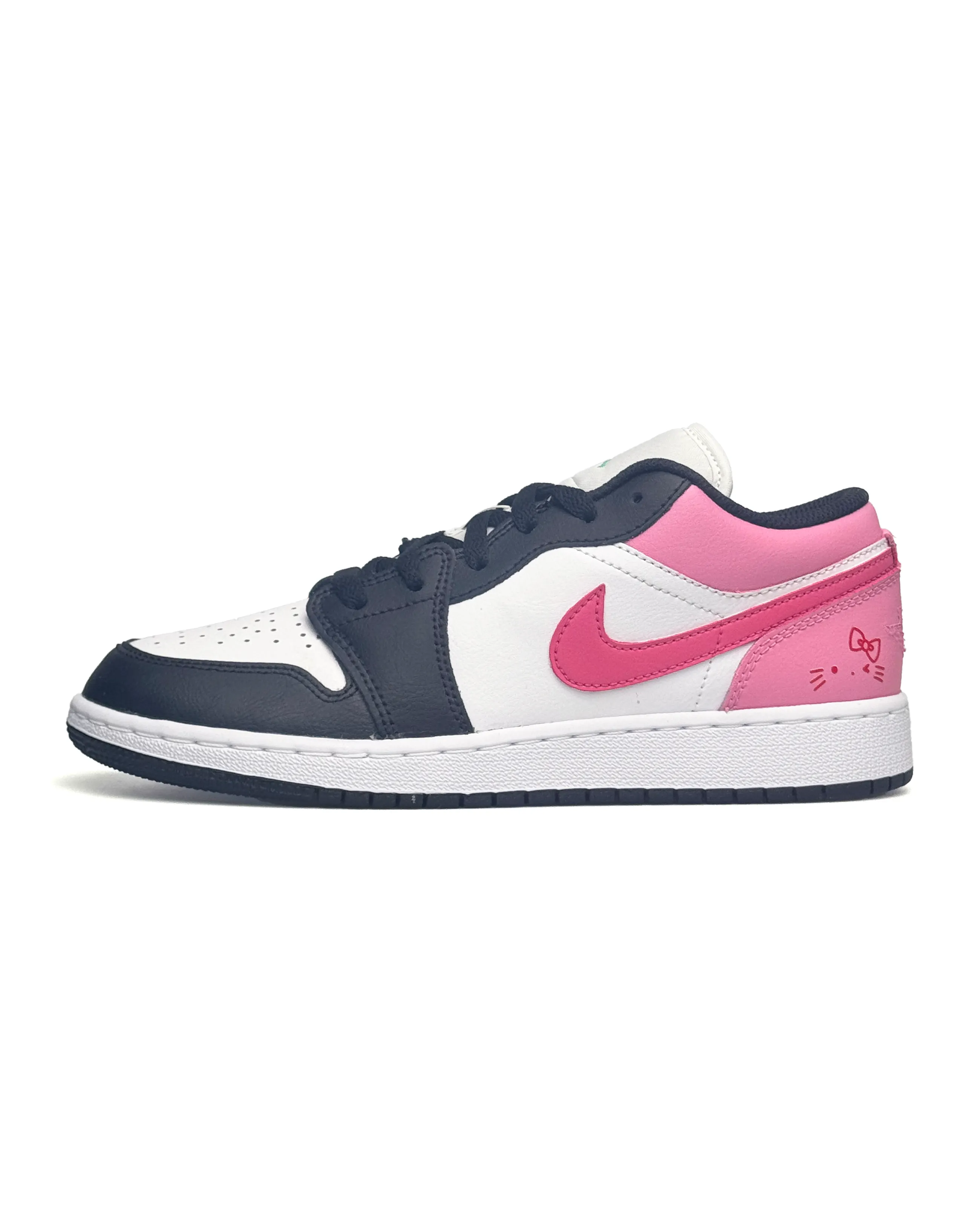JORDAN Air JORDAN 1 Vintage Basketball Shoes Women's Low Top White/Black/Pink