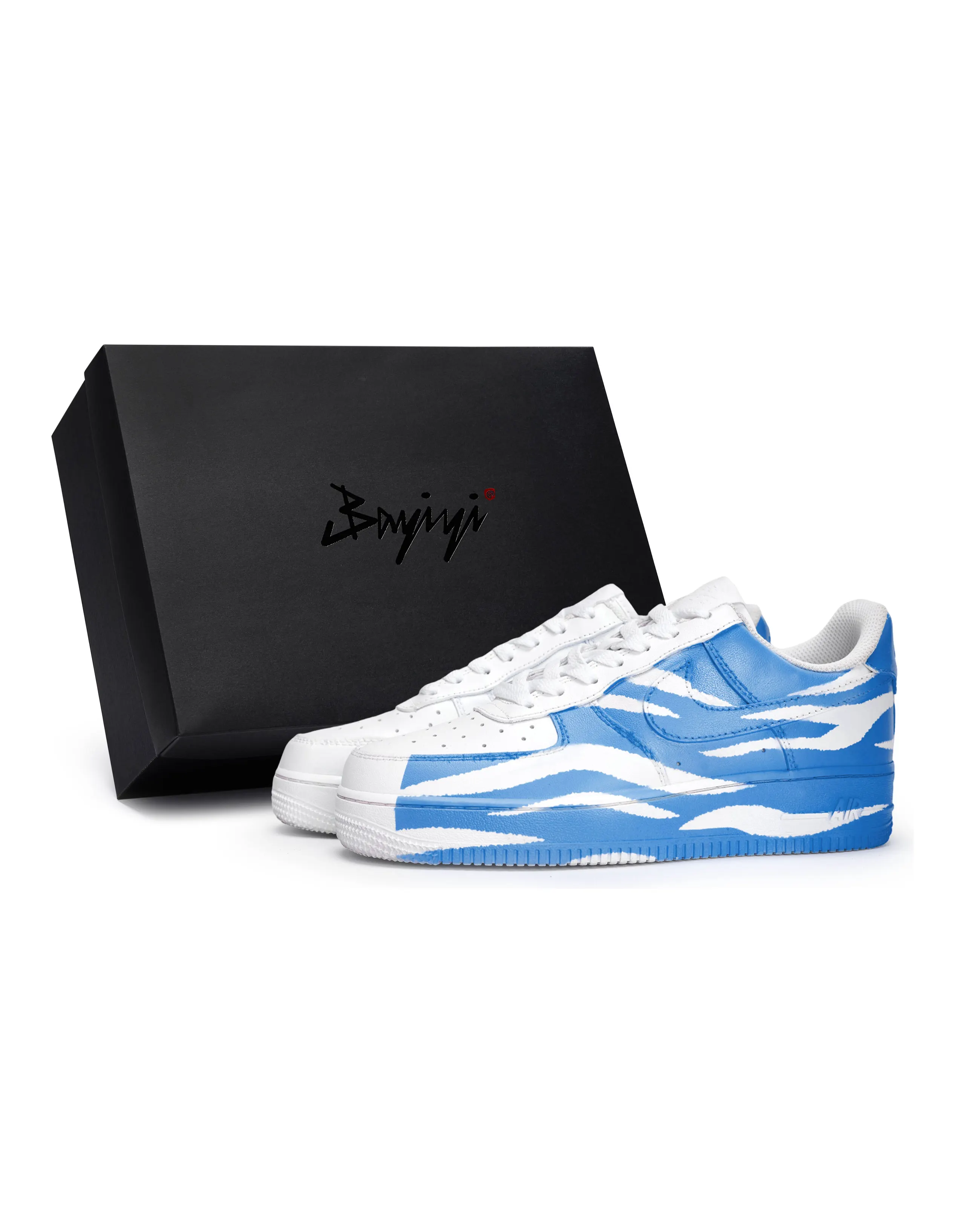 Nike Air Force 1 Cloudy Blue Special Shoe Box Anti-Slip Wear-Resistant Low-Top Skateboard Shoes Unisex White Blue