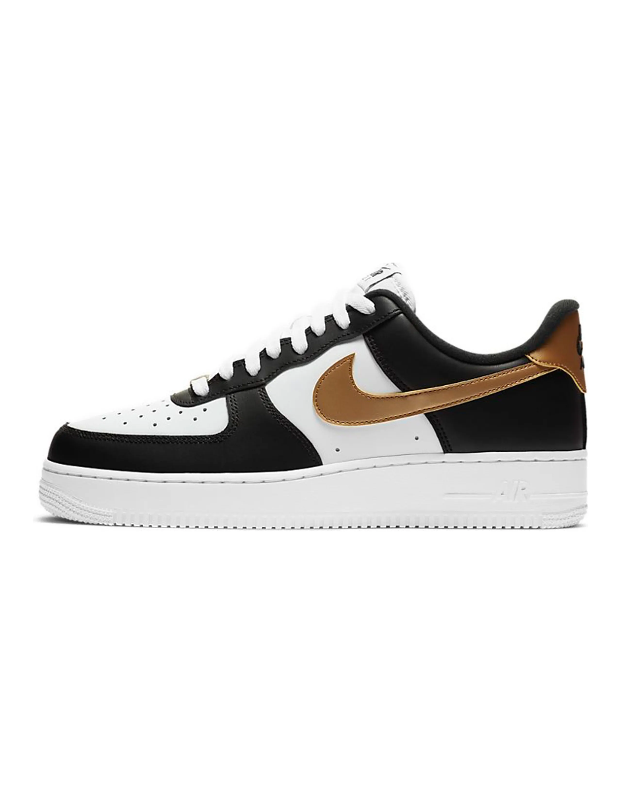 Nike Air Force 1 Low Black White Metallic Gold