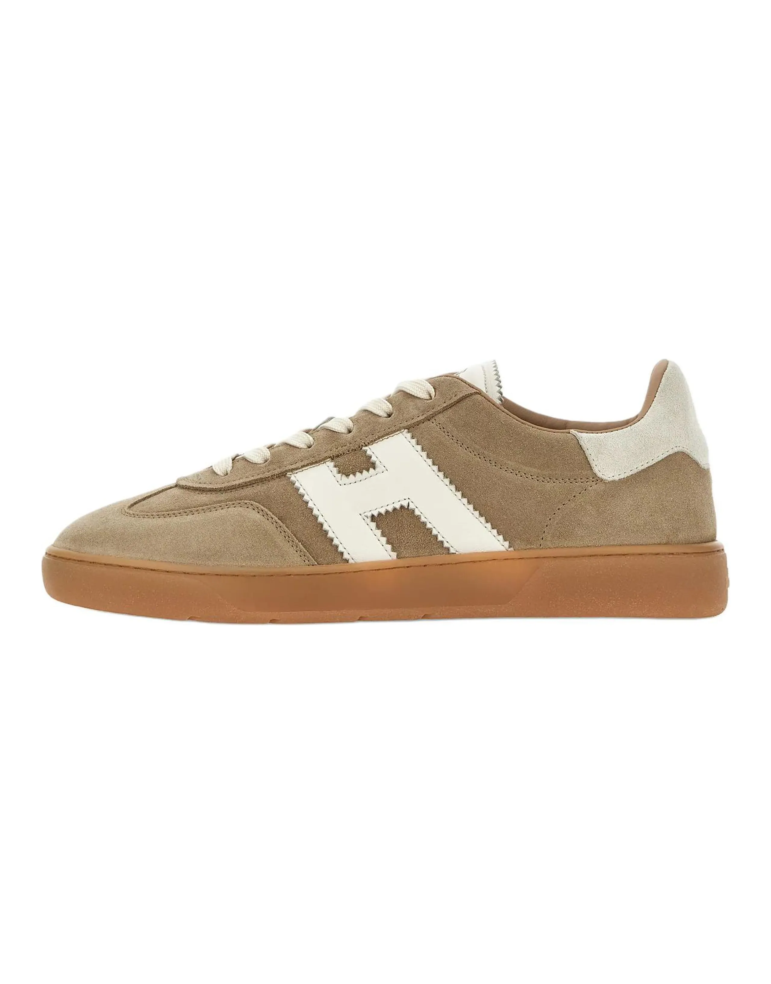 HOGAN Cool Suede Round Toe Flat Low-Top Sneakers Men's Brown