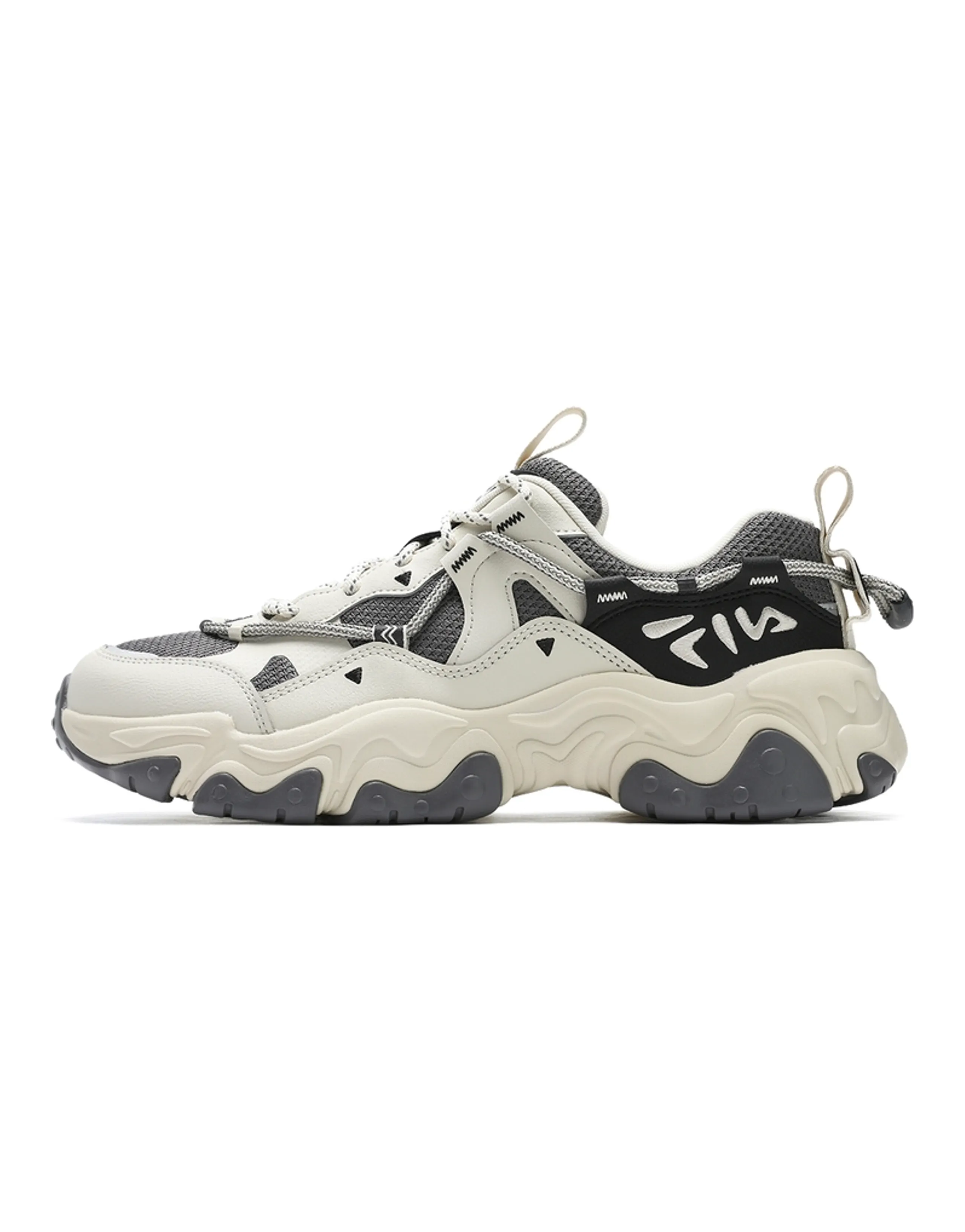 FILA Running Durable Lightweight Moisture-Wicking And Coverage Low-Top Running Shoes Men's White Gray