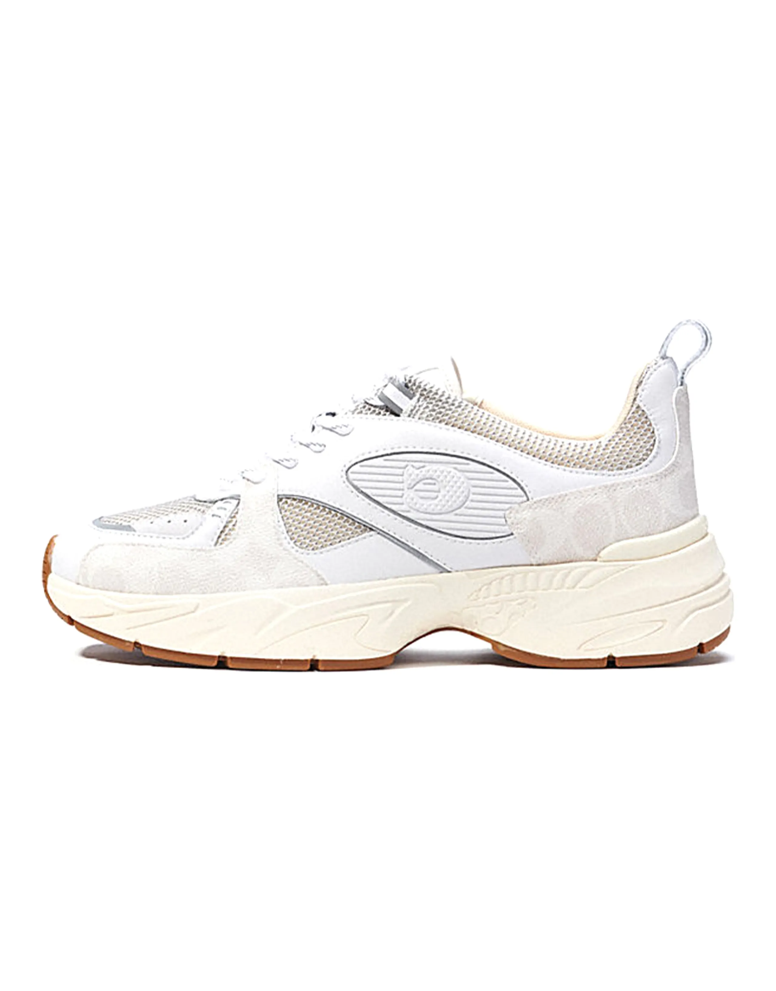 COACH Tech Cushioned Slip-Resistant Low-Top Casual Shoes Men's Fluorescent White