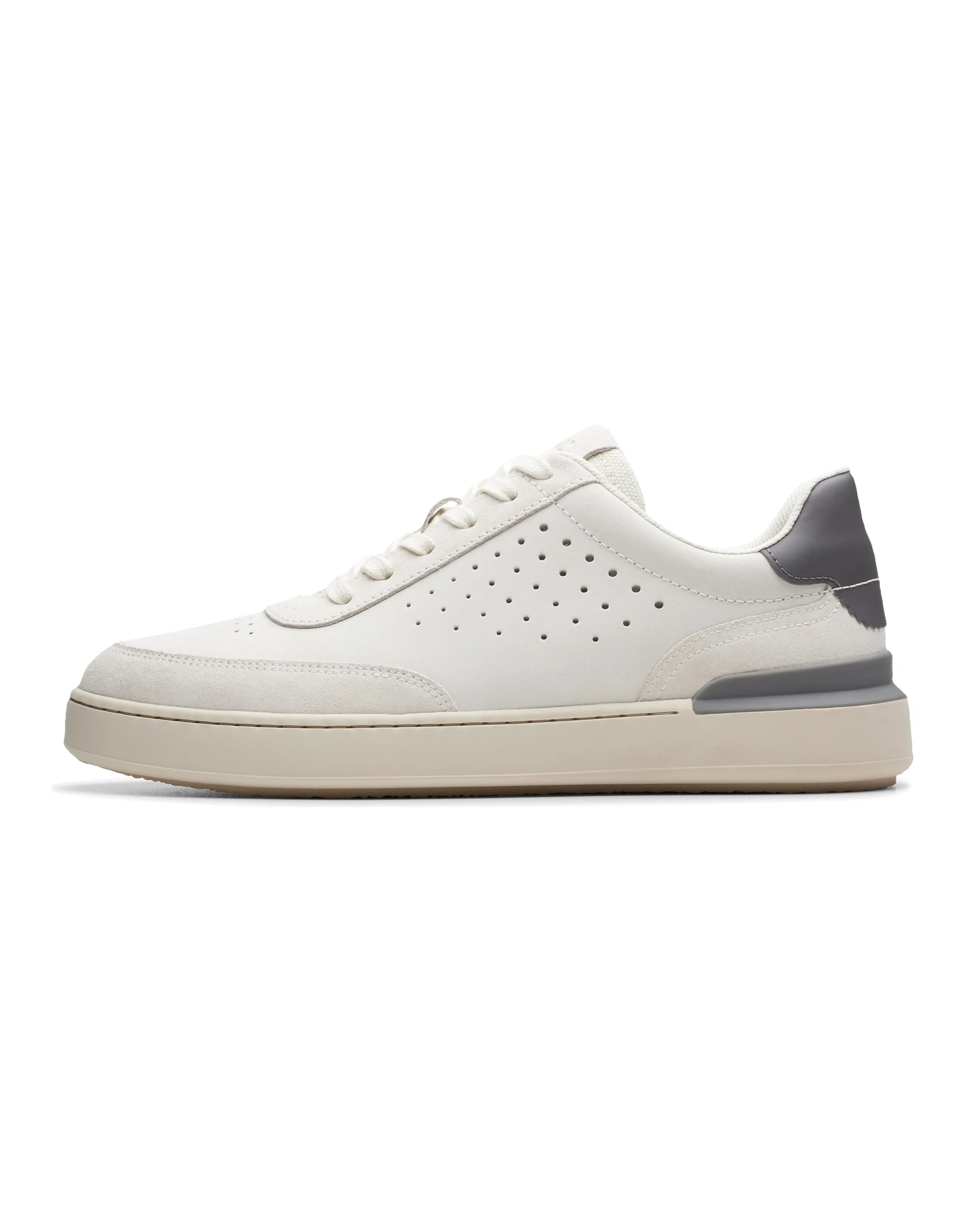 Clarks Fabric & Genuine Leather Comfort Fashion Low-Top Sneakers Men's White