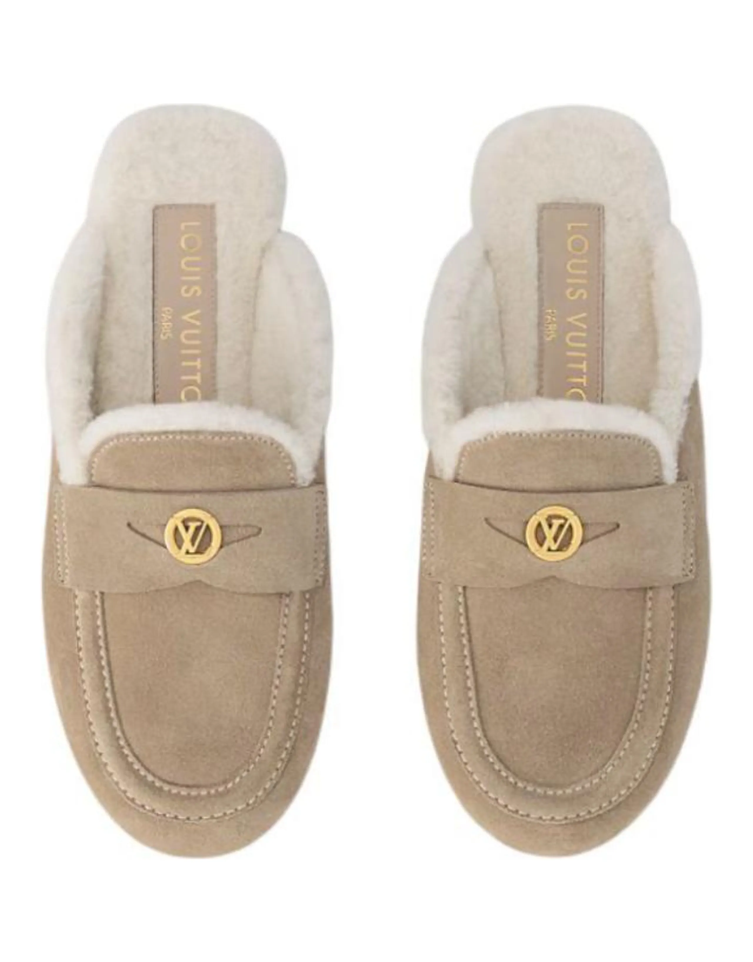 LOUIS VUITTON Wrap-toe Slippers Women's Beige