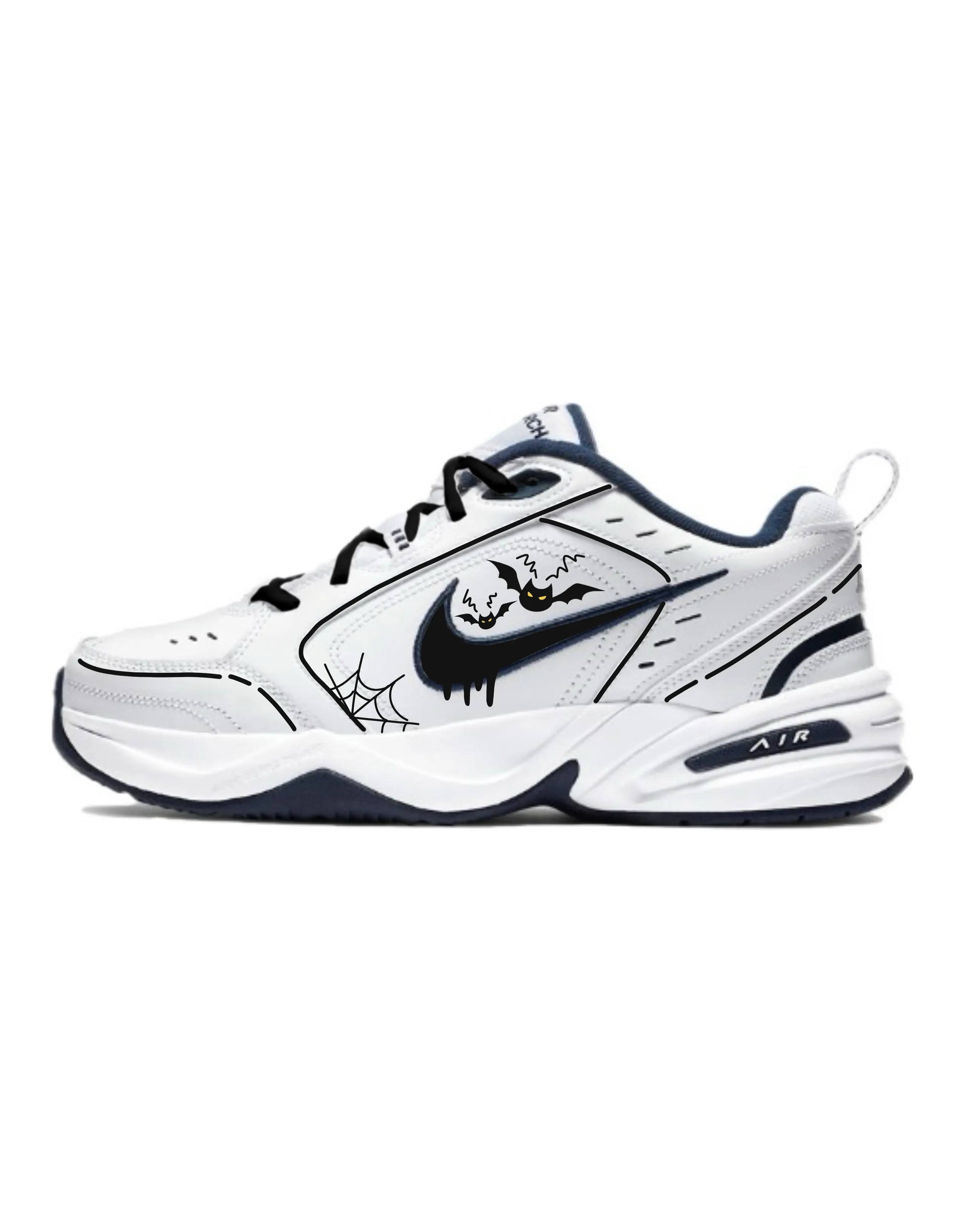 Nike Air Monarch 4 Chunky Sneakers Unisex Low-Top Black White