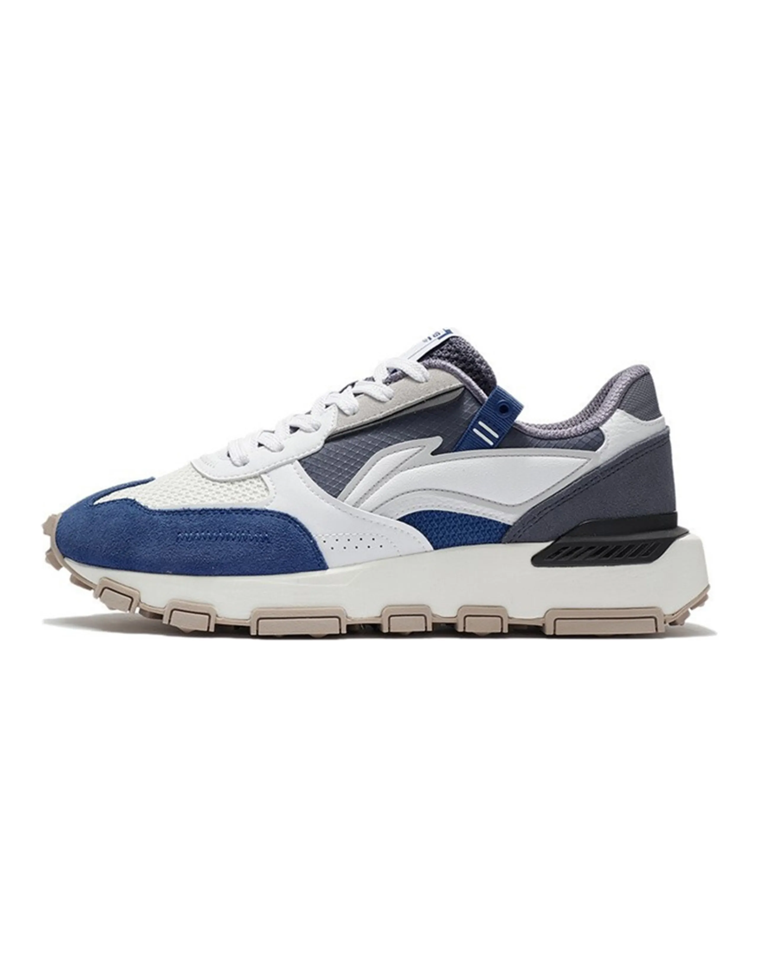 LiNing Cushioning Rebound Low-Top Sports Casual Shoes Men's Gray Blue White