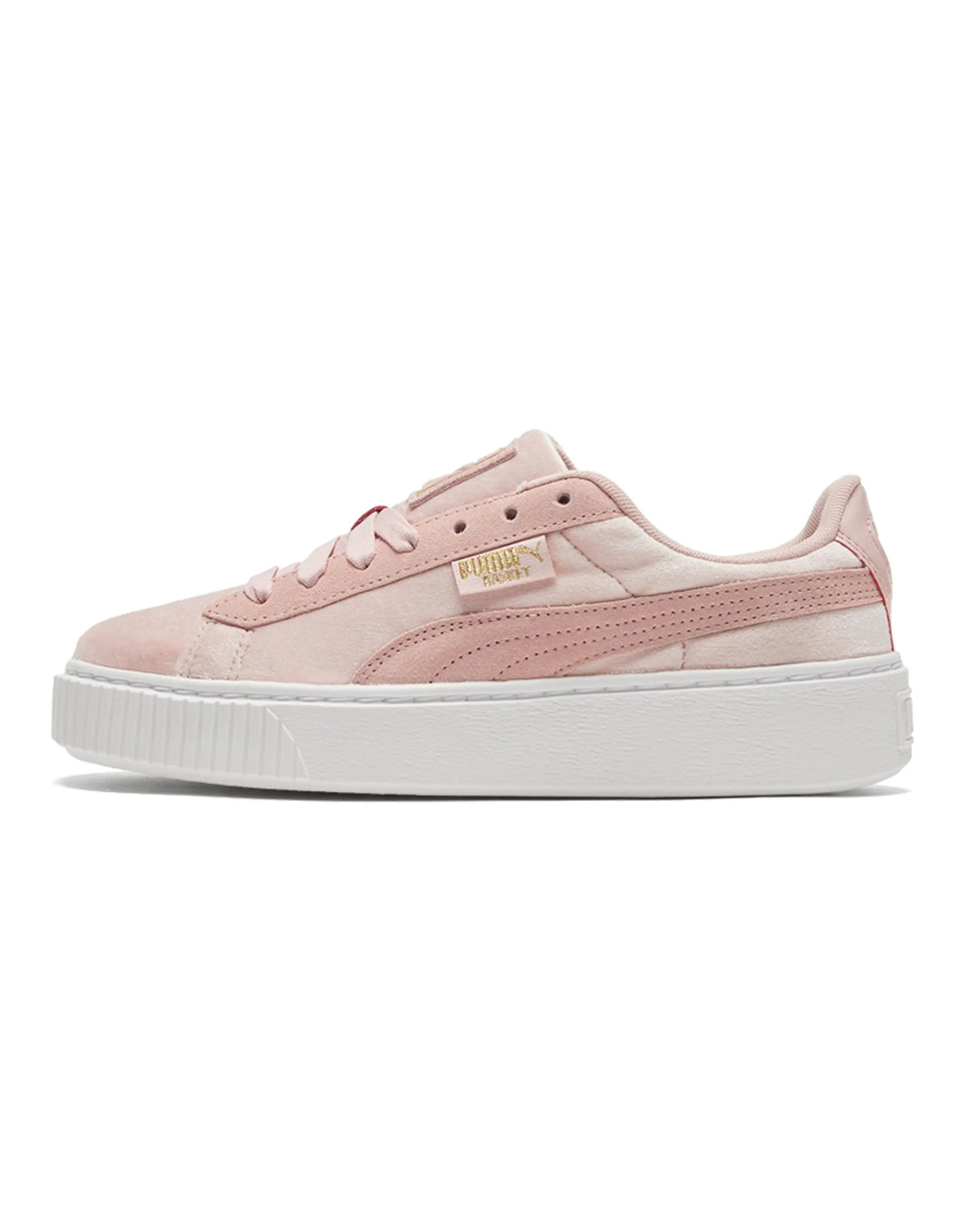 PUMA Platform Velvet Pink/White Low Casual Board Shoes Women's