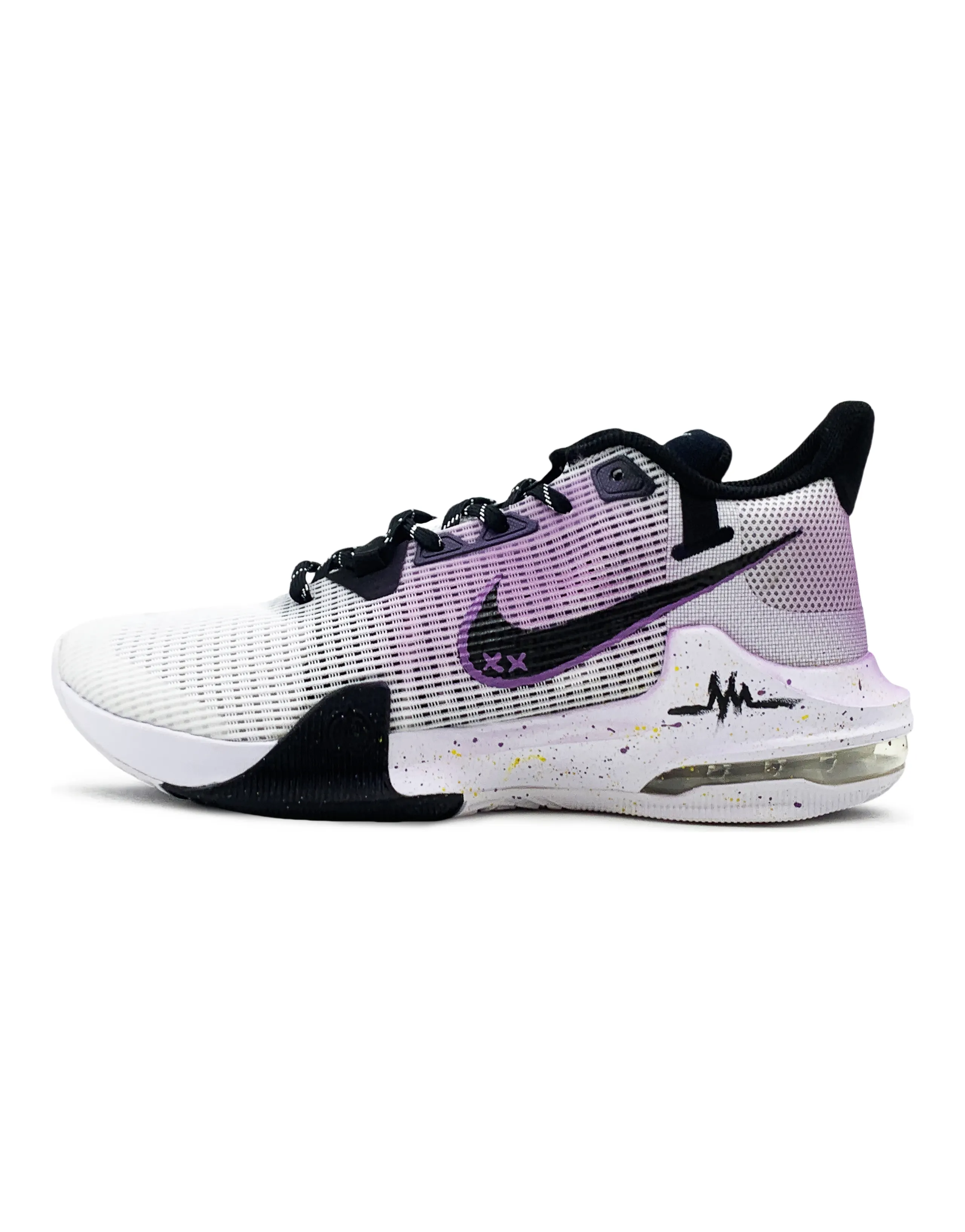 【Custom Sneakers】Nike Air Max Impact 'Summer Colors' Graffiti Low-Top Basketball Shoes Men's White Purple