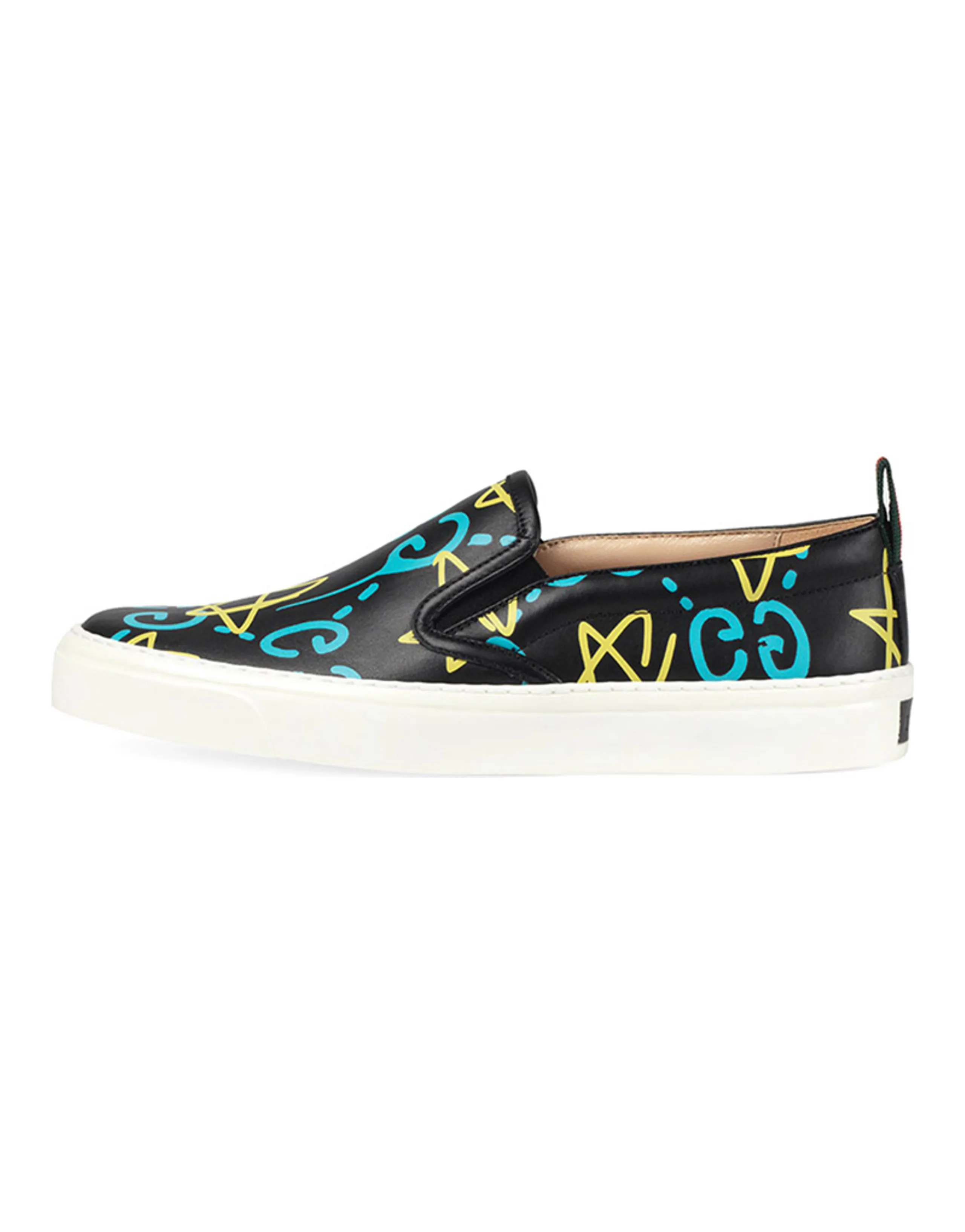 GUCCI Stylish Skateboarding Shoes Women's Black Yellow Blue
