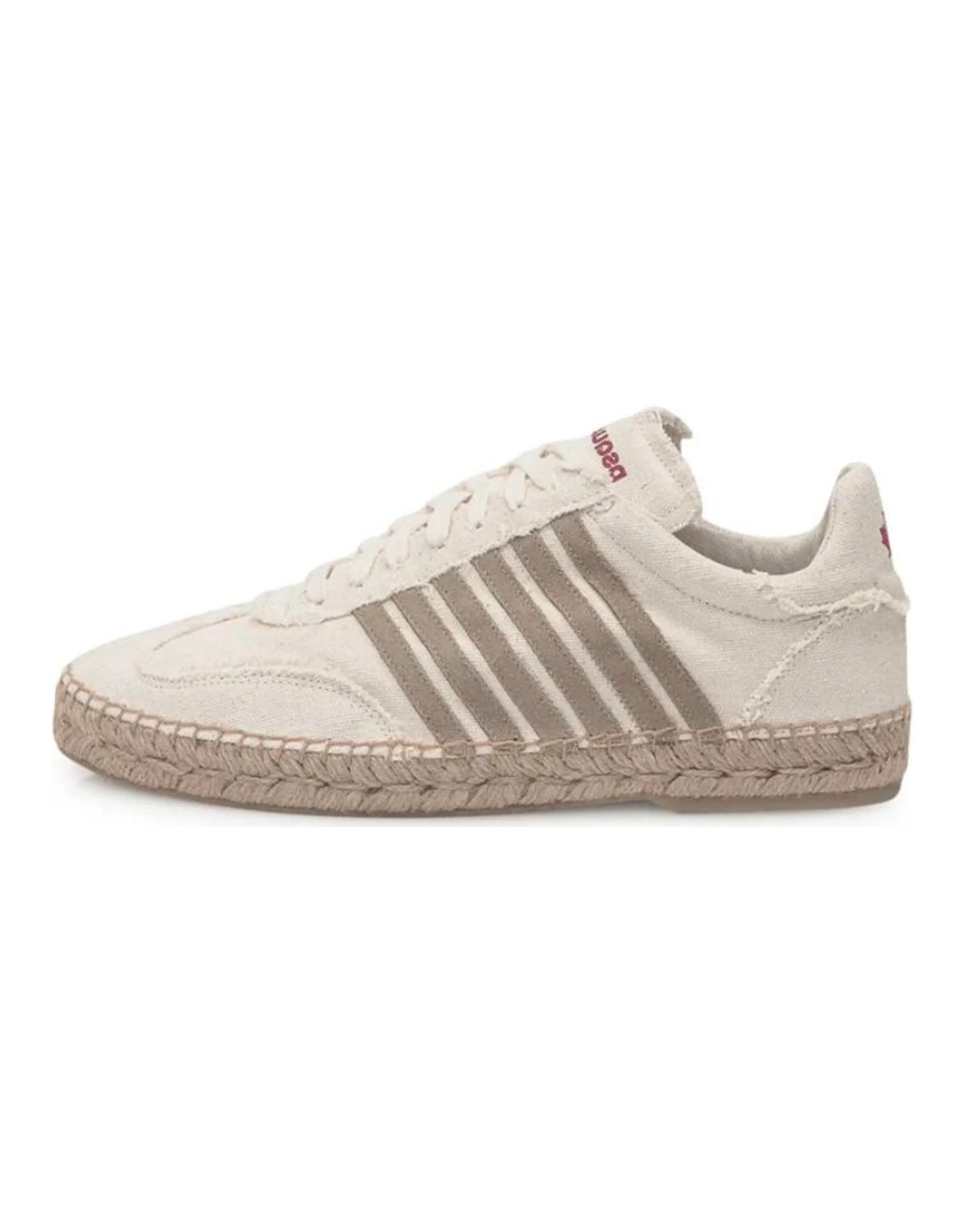 DSQUARED 2 Round Toe Flat Low-Top Canvas Shoes Men's Beige