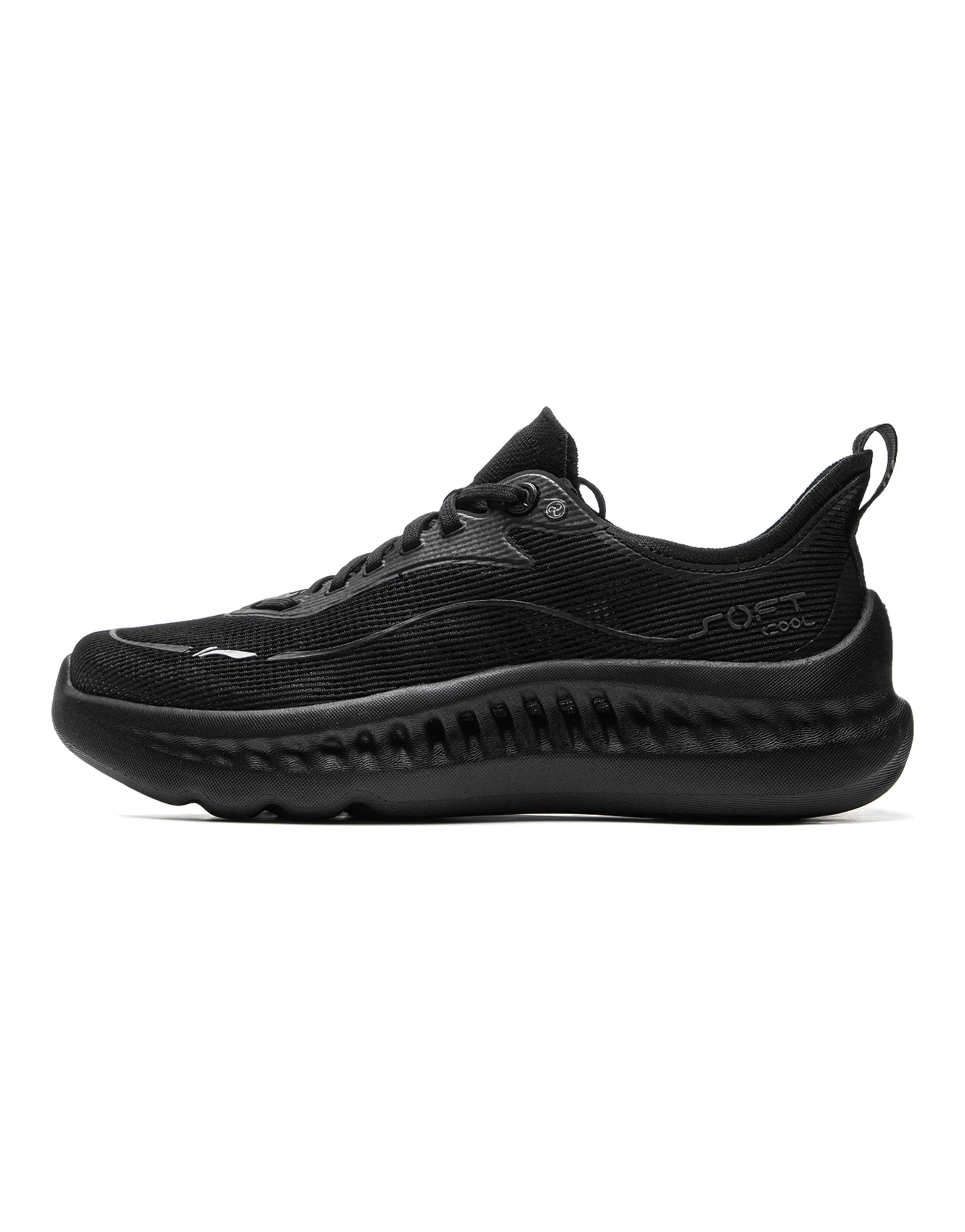 LiNing SOFT COOL 2 Soft Bounce Thick Sole Height Increase Shock-Absorbing Wear-Resistant Breathable Lightweight Comfortable Low-Top Casual Shoes Men's Black